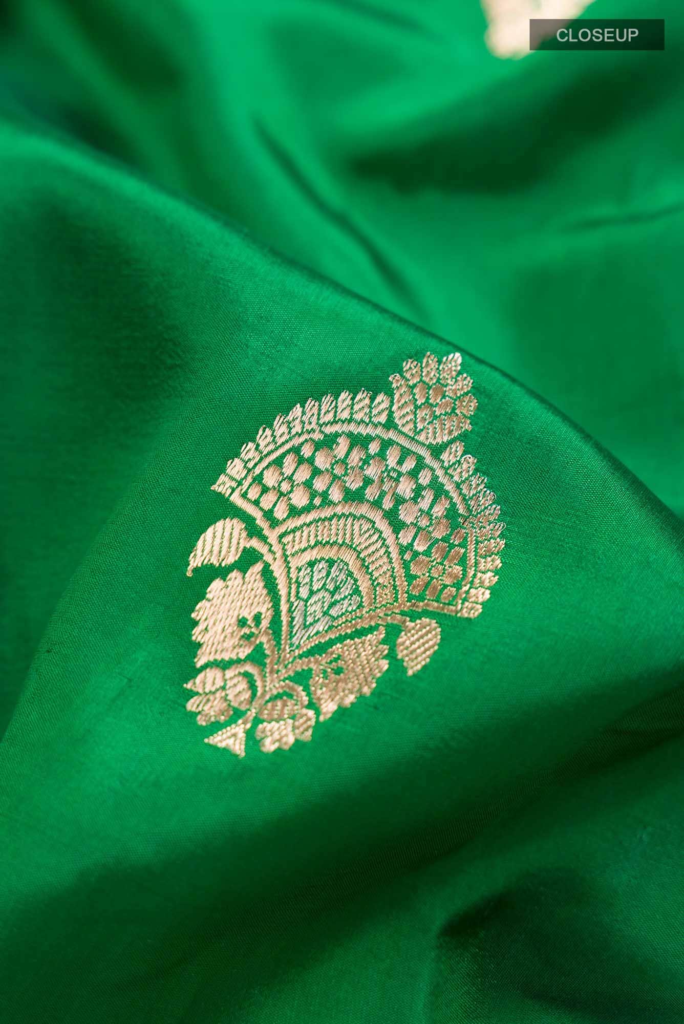 Green Banarasi Katan Silk Saree