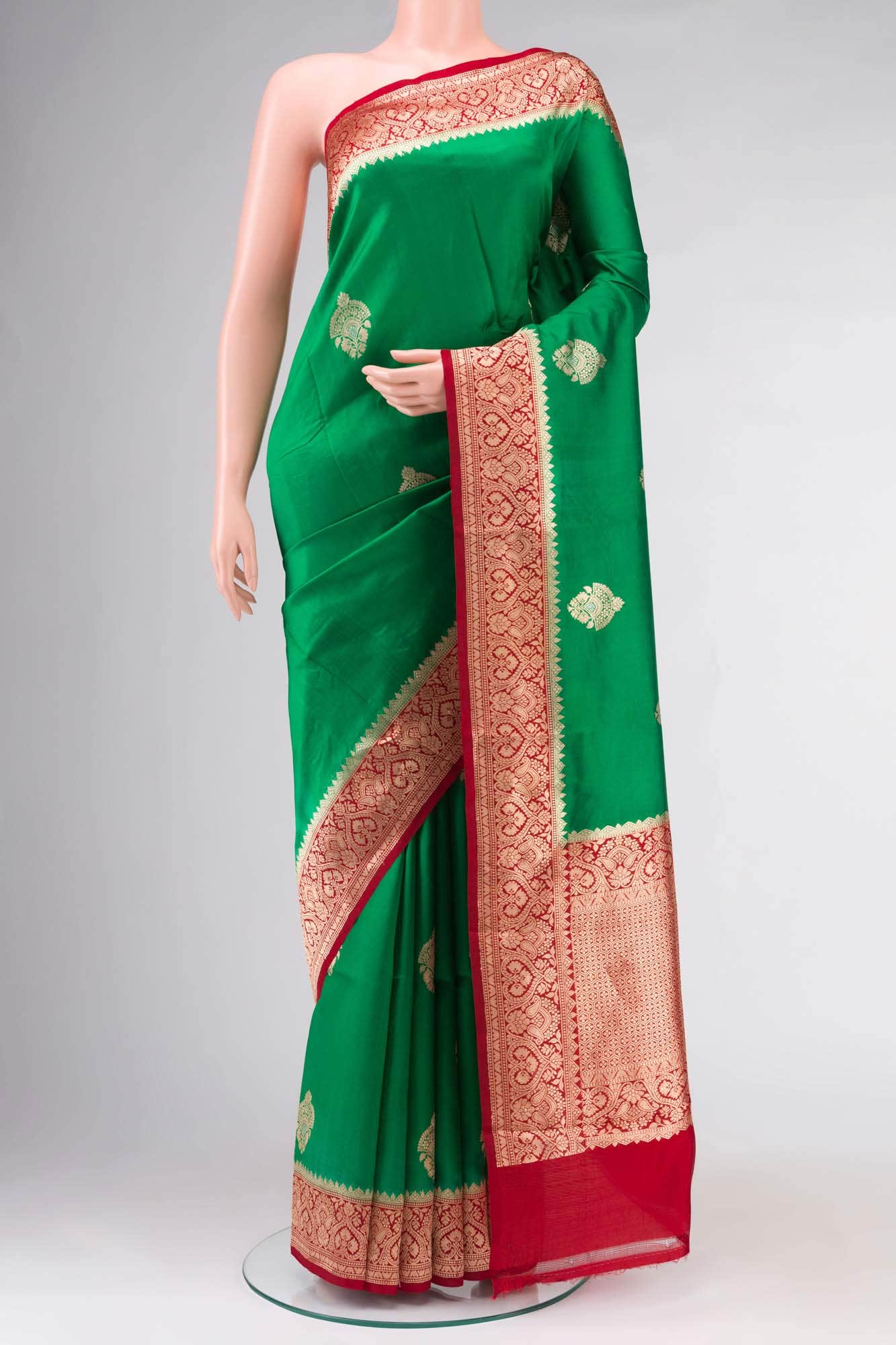 Green Banarasi Katan Silk Saree