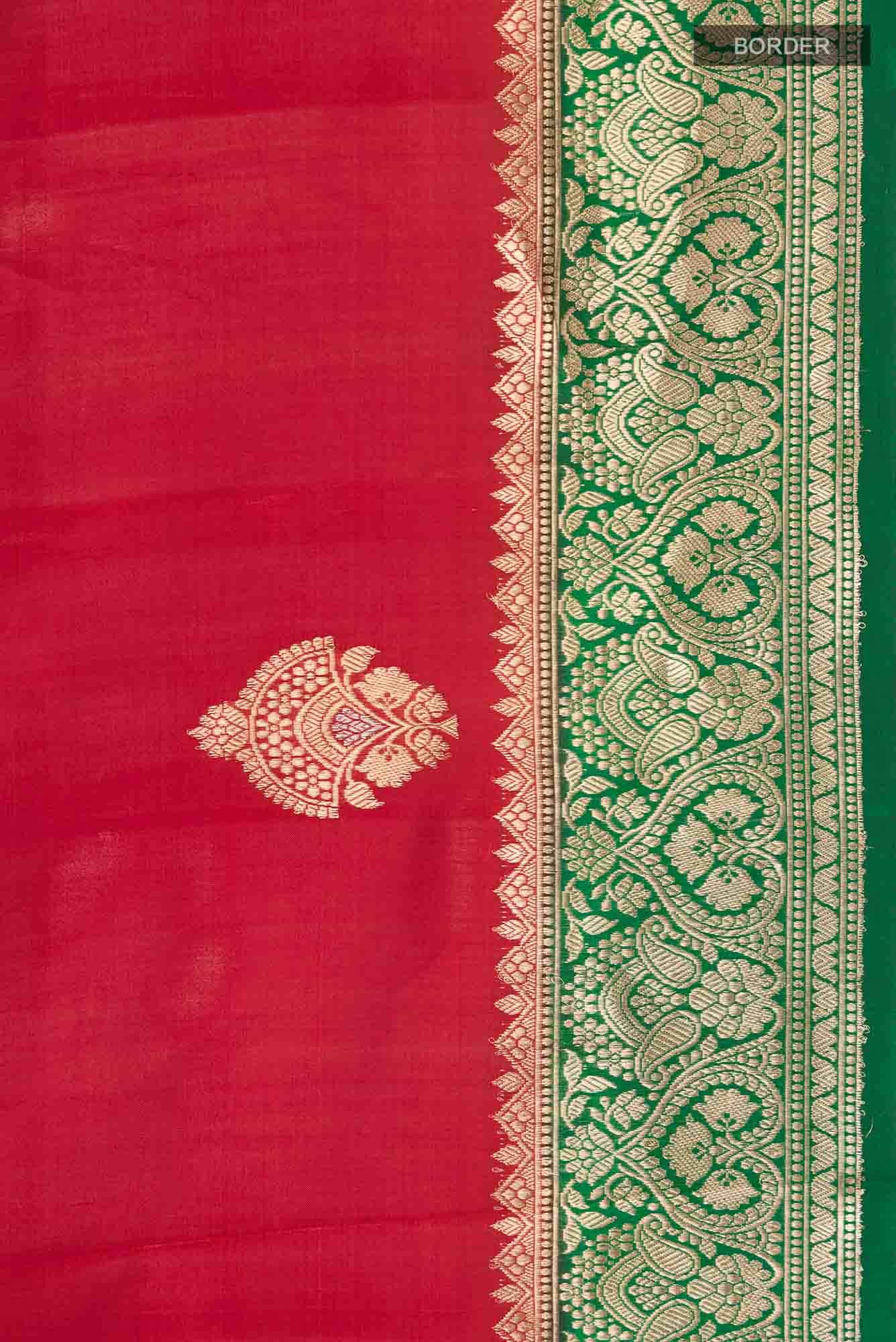 Red Banarasi Katan Silk Saree