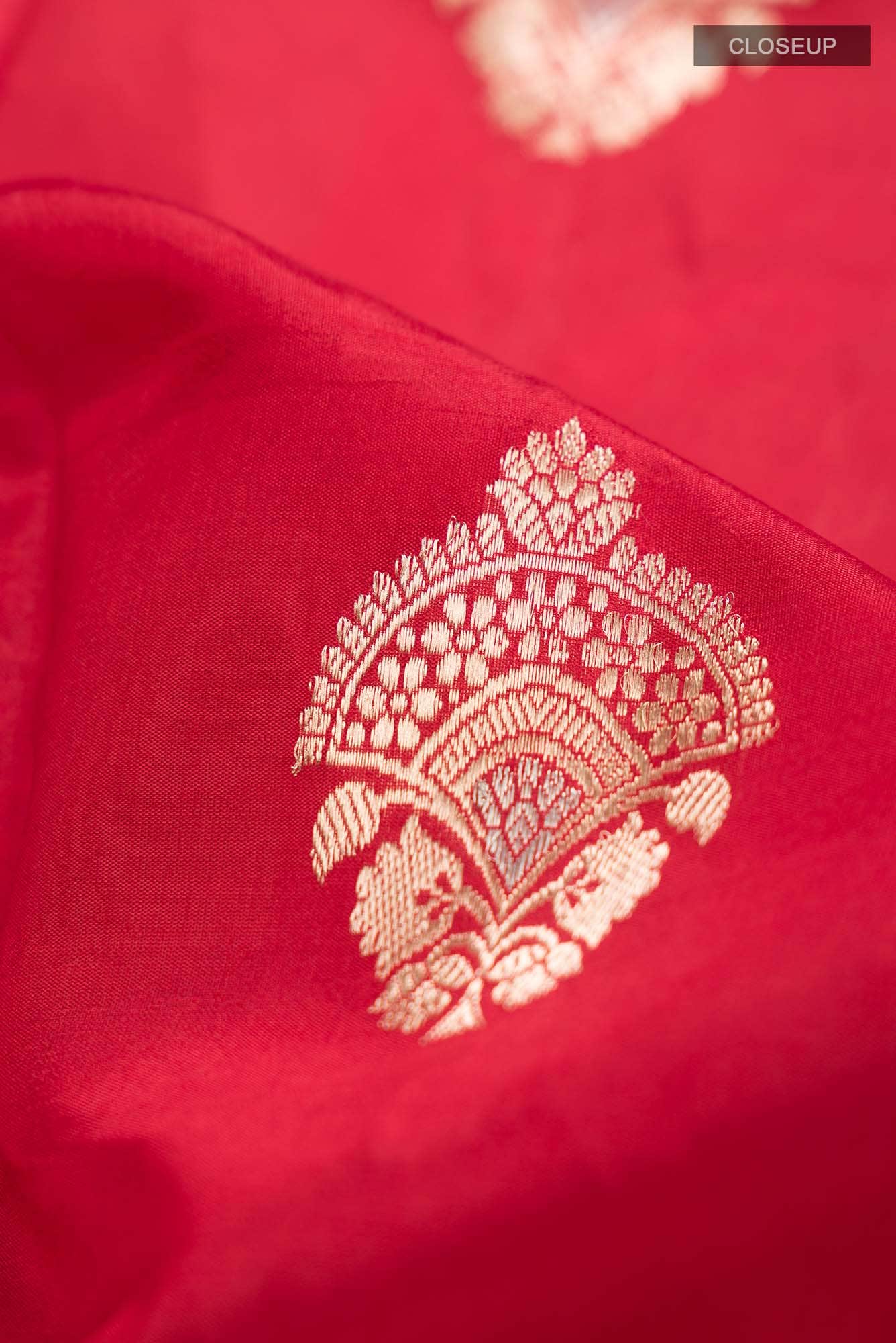 Red Banarasi Katan Silk Saree