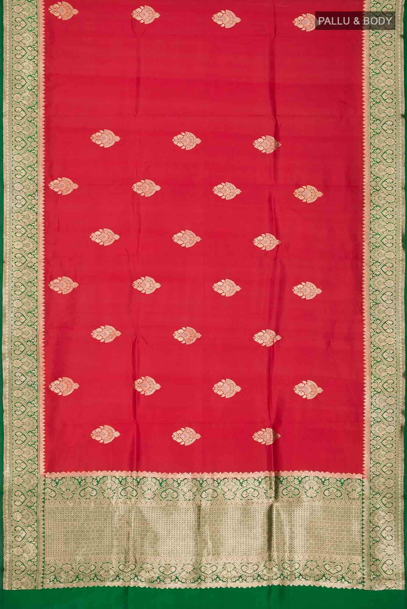 Red Banarasi Katan Silk Saree