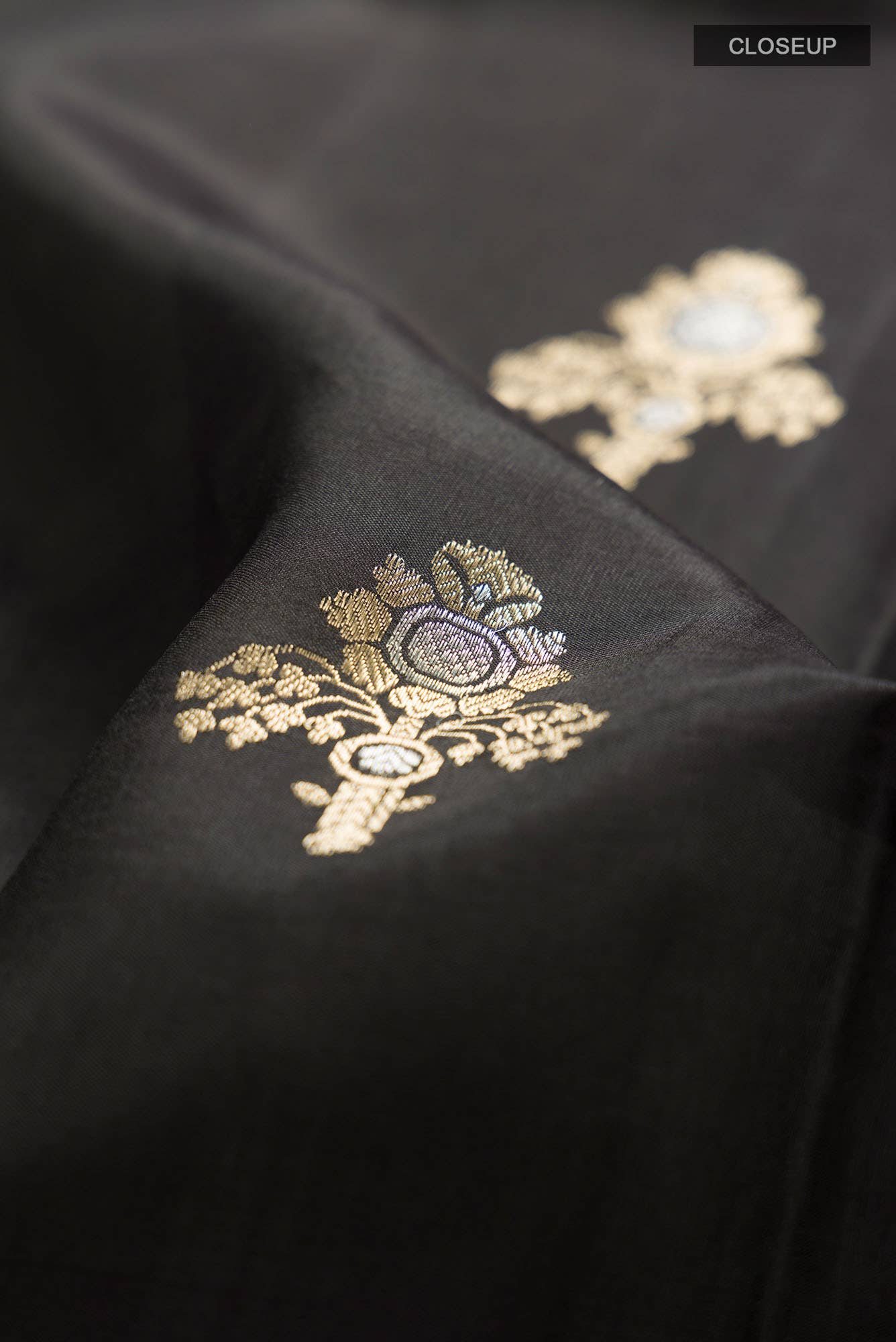 Black Banarasi Katan Silk Saree