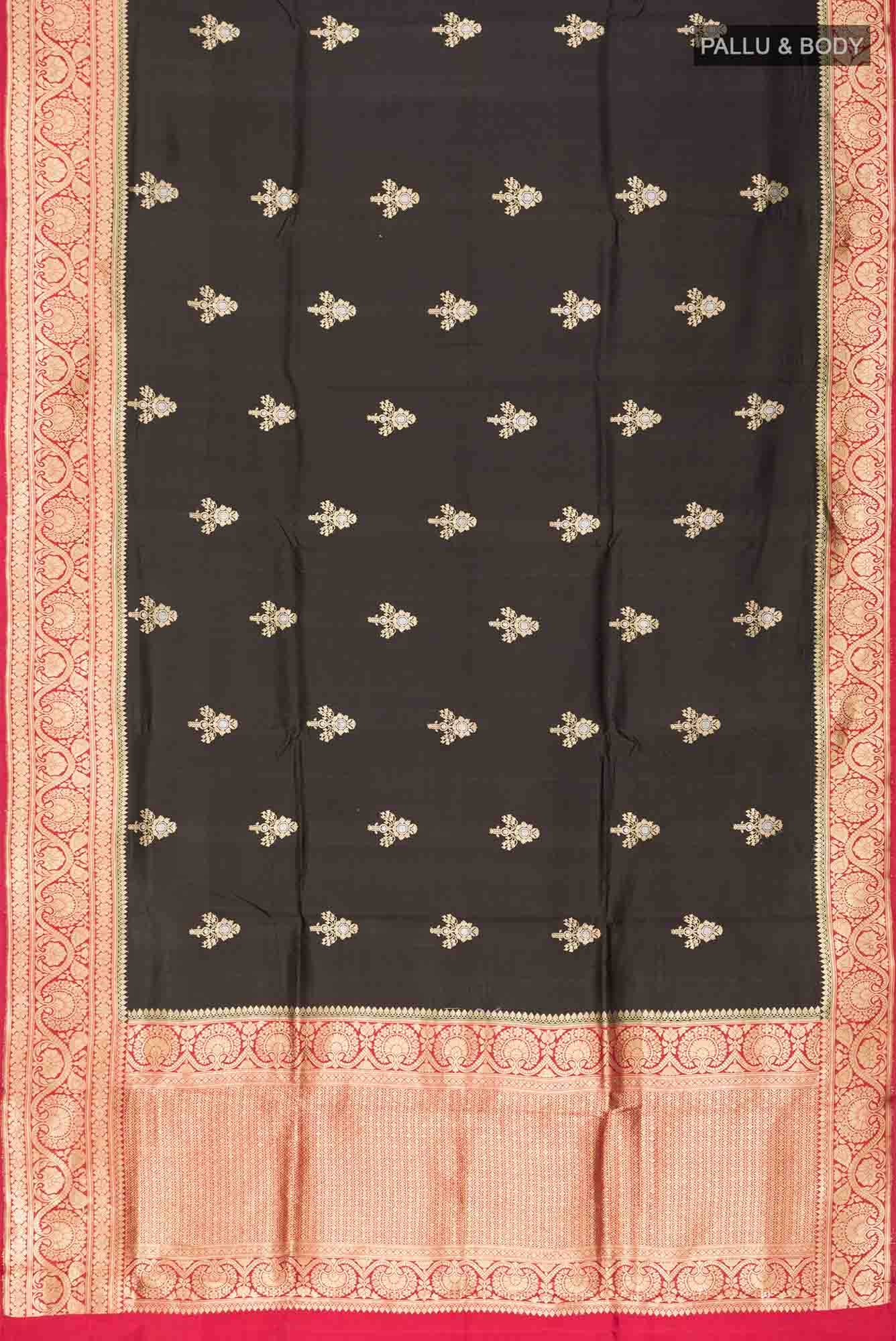 Black Banarasi Katan Silk Saree