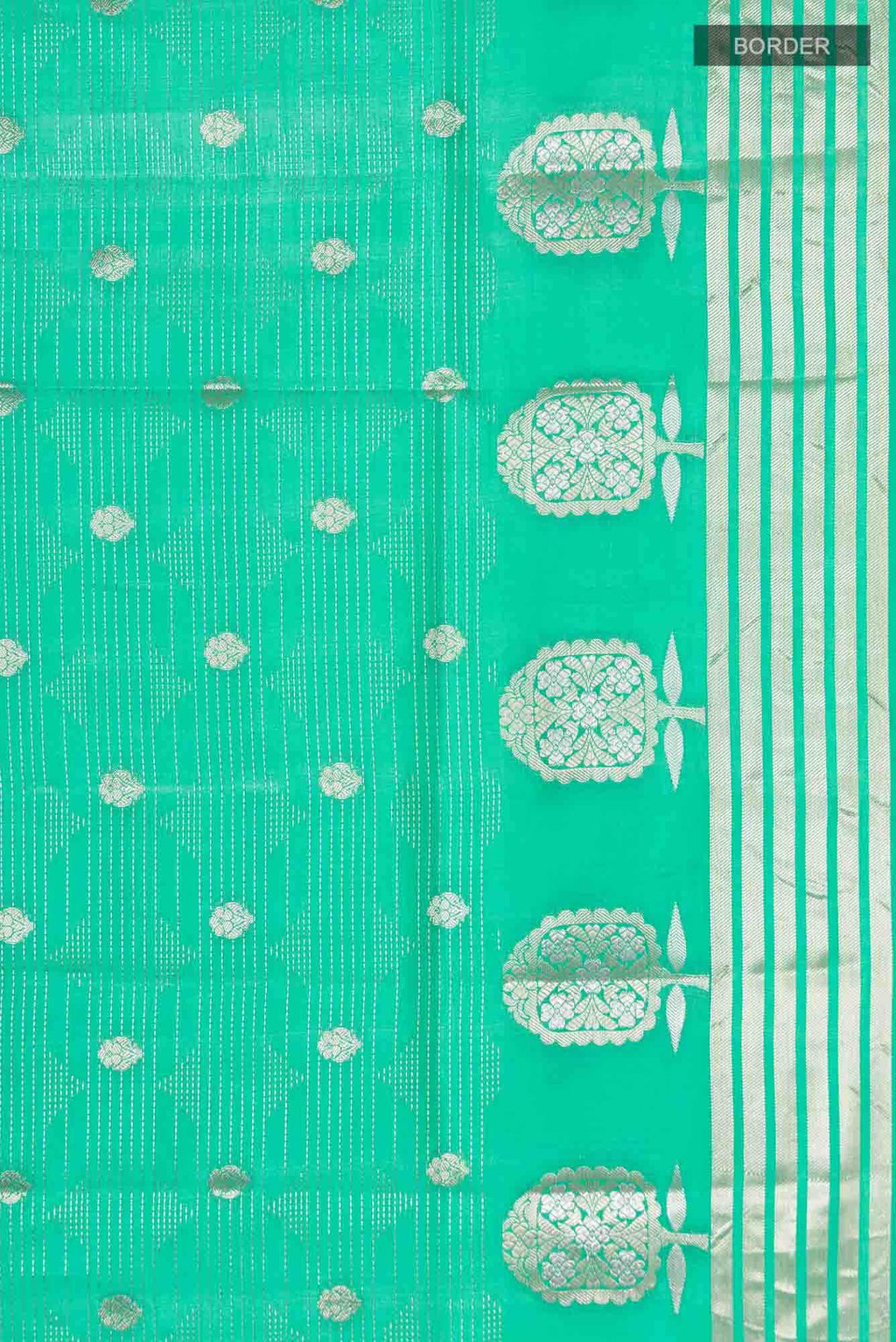 Green Banarasi Raw Silk Saree