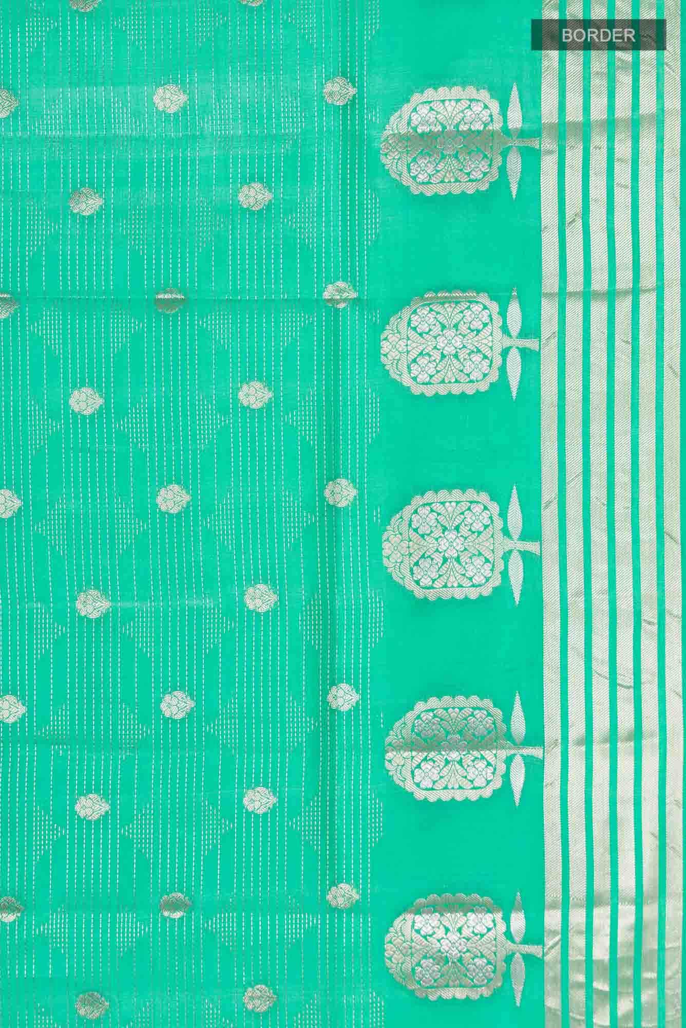 Green Banarasi Raw Silk Saree