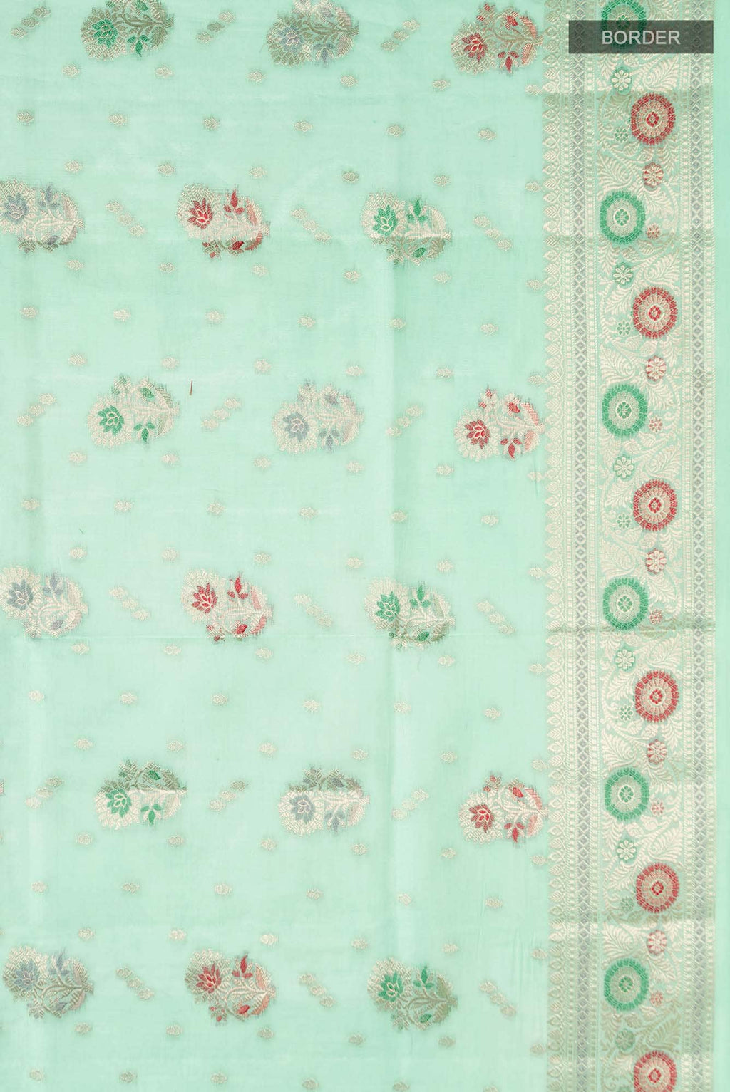 Green Banarasi Raw Silk Saree