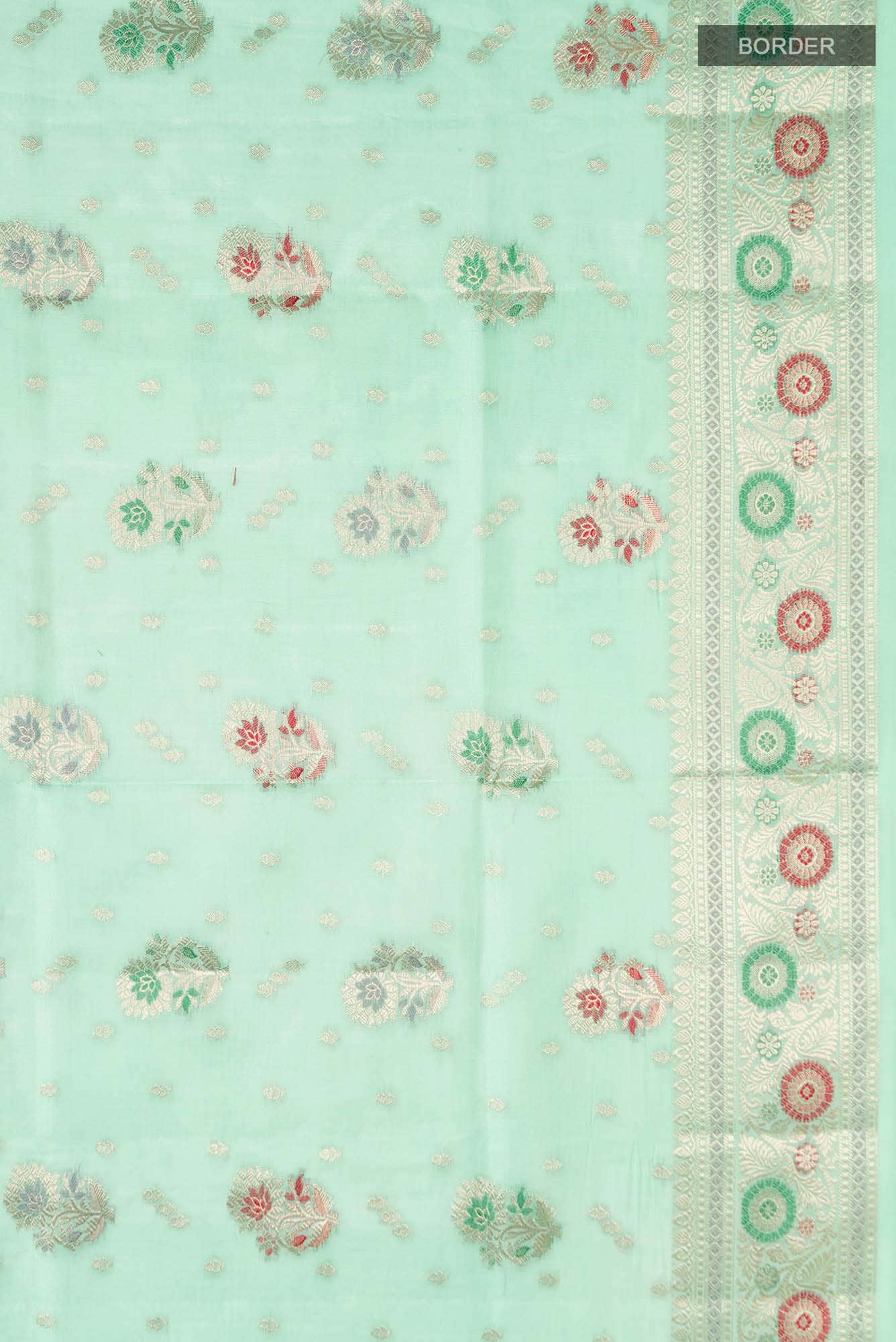 Green Banarasi Raw Silk Saree