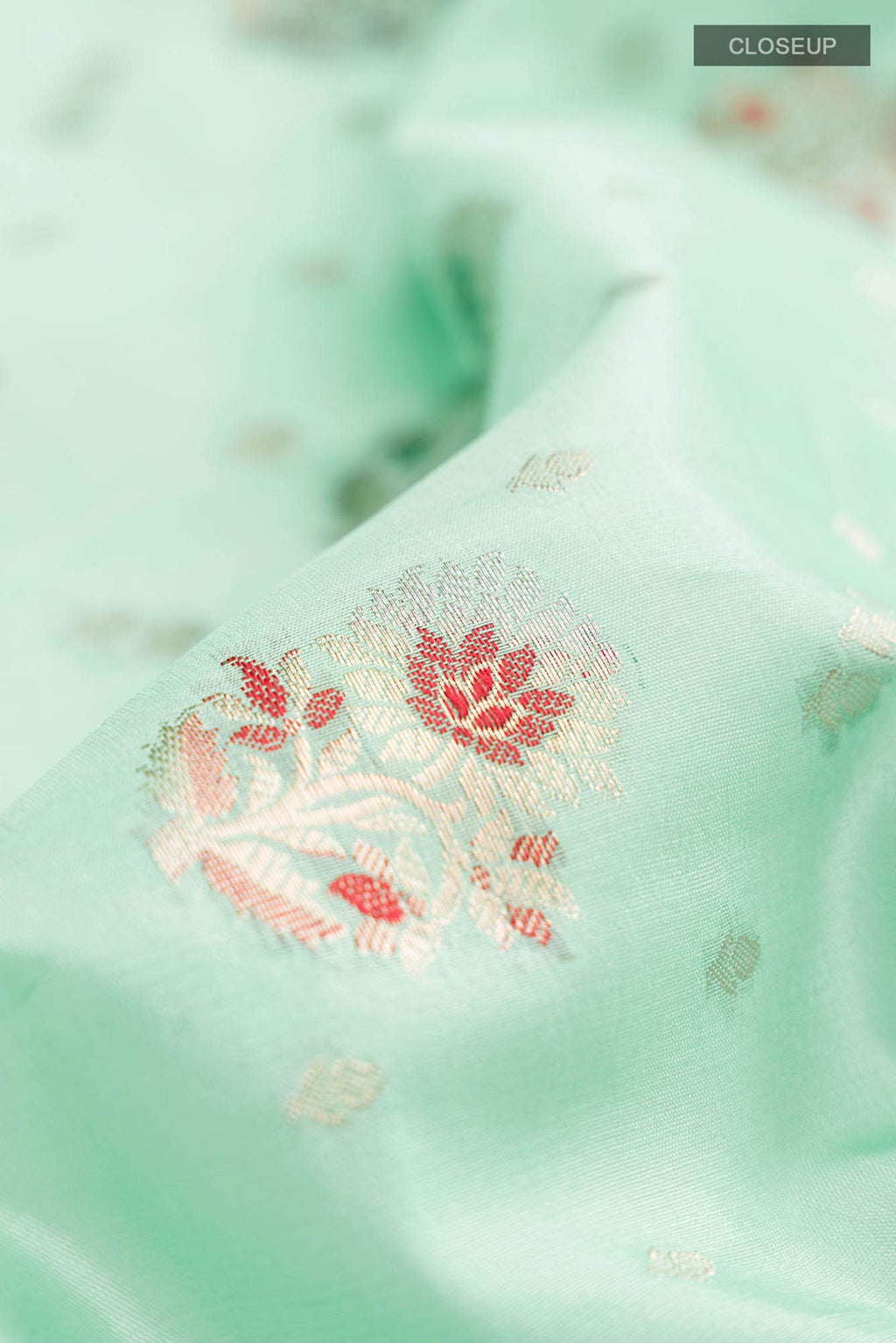 Green Banarasi Raw Silk Saree
