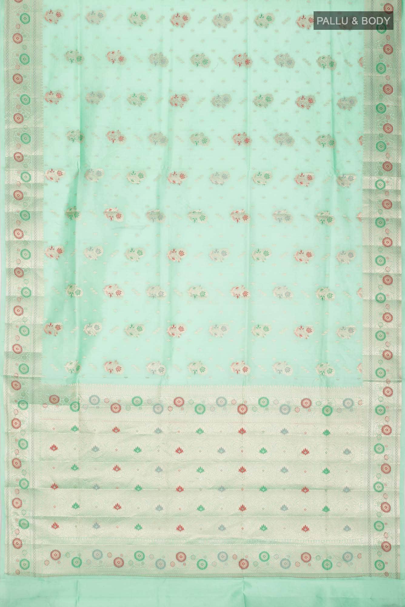 Green Banarasi Raw Silk Saree