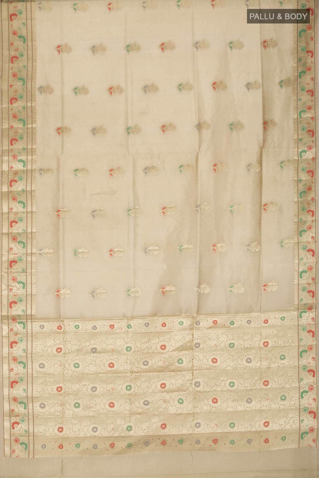 Beige Banarasi Raw Silk Saree