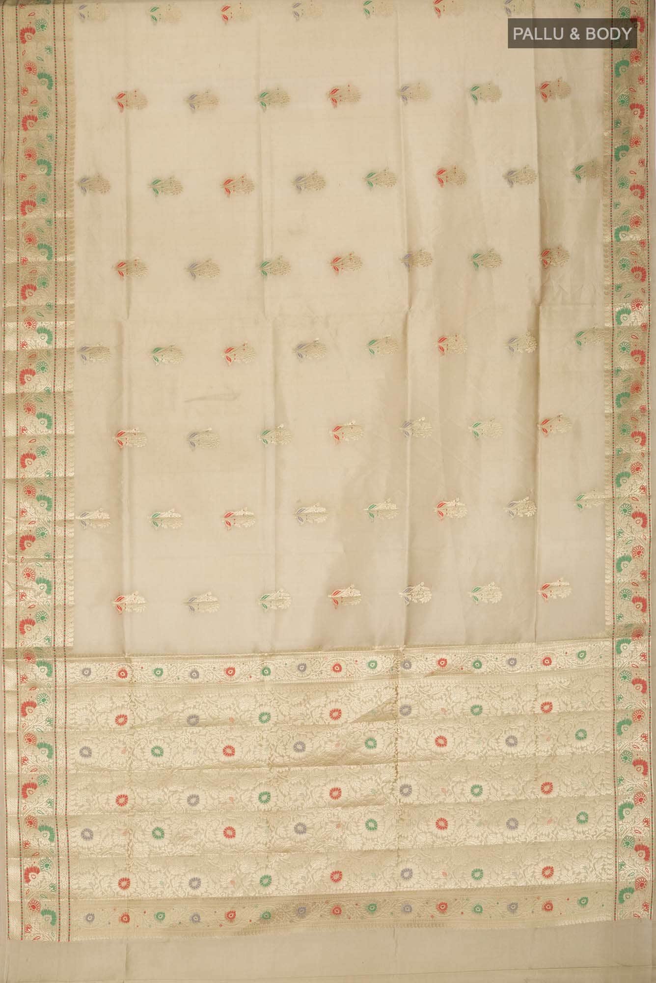 Beige Banarasi Raw Silk Saree