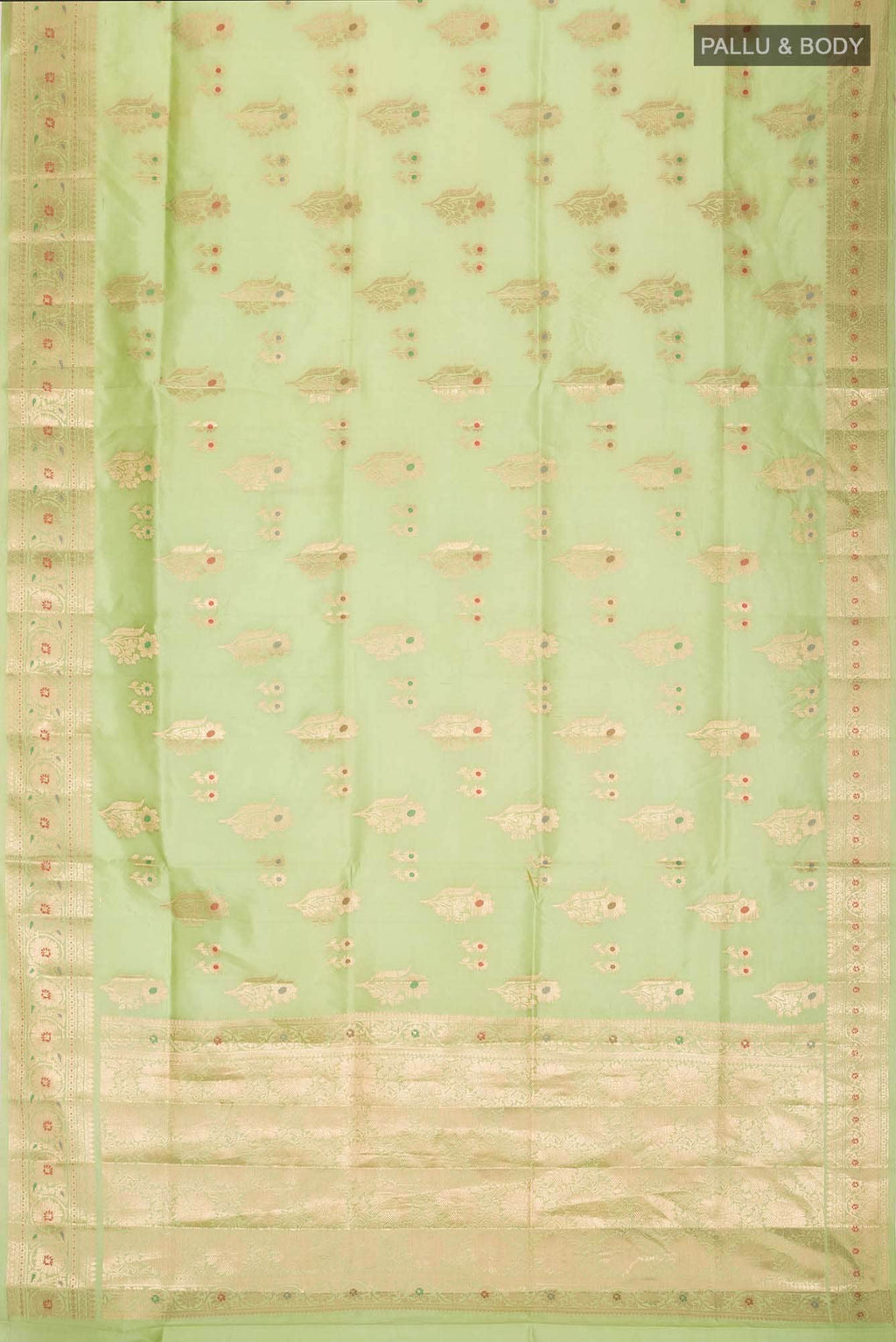 Green Banarasi Raw Silk Saree