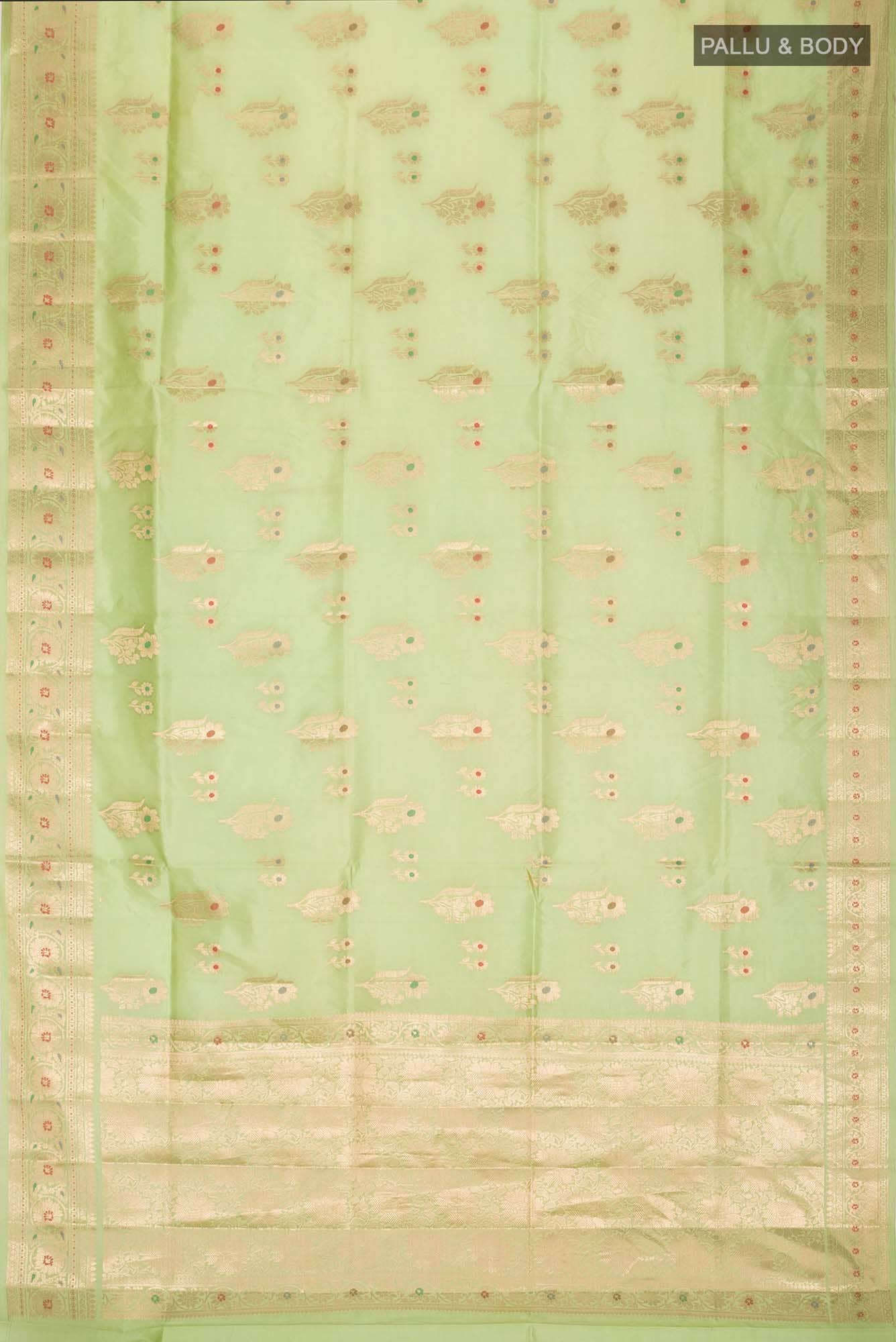 Green Banarasi Raw Silk Saree