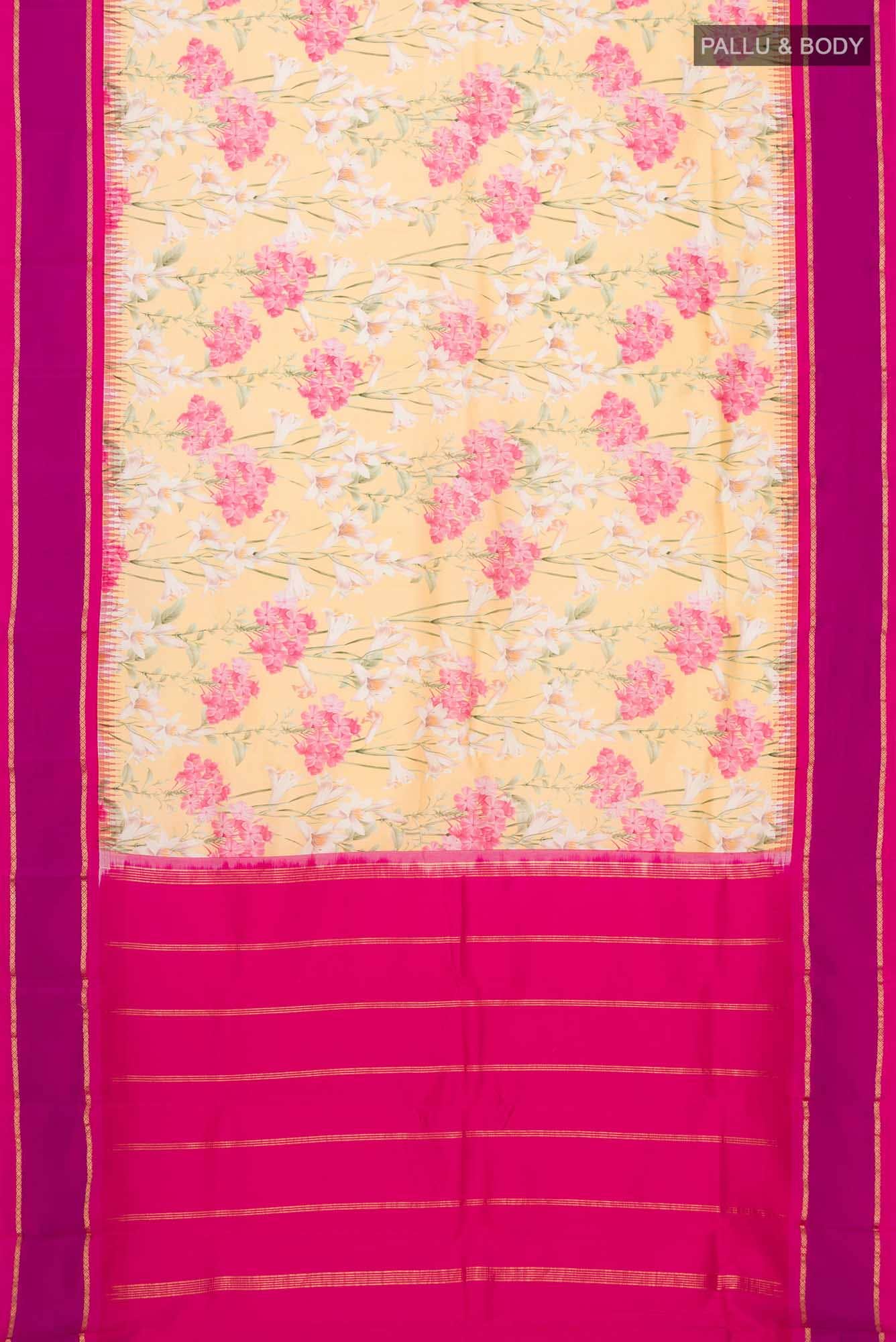 Pink Printed Silk Saree