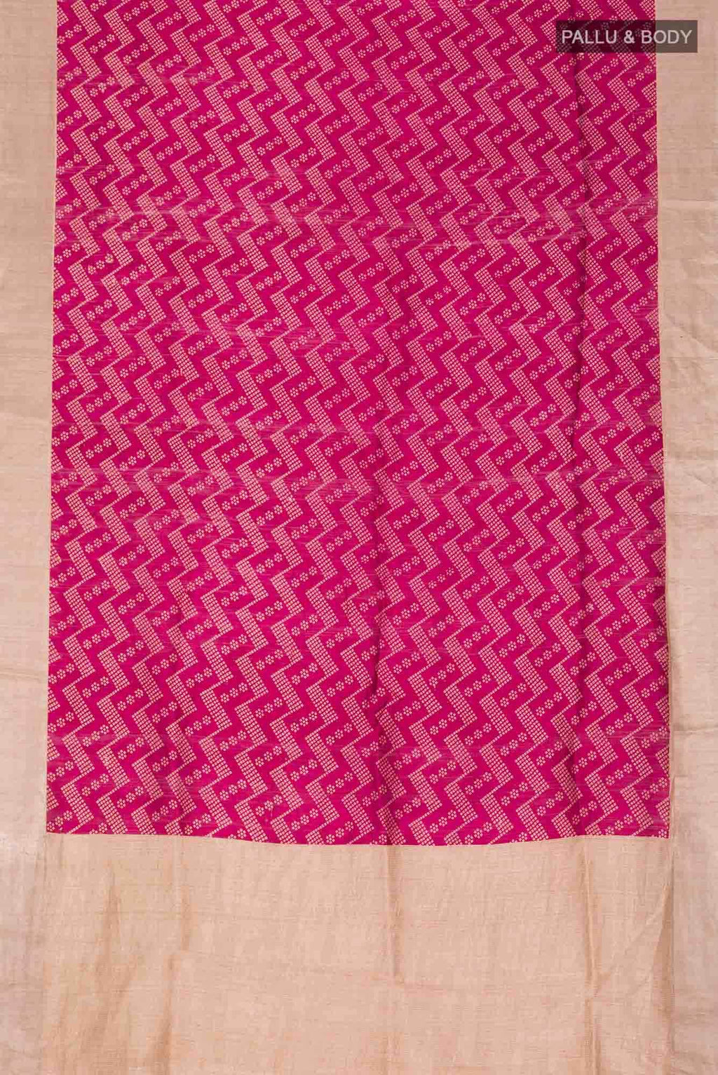 Dark Pink Bhagalpuri Tussar Silk Saree
