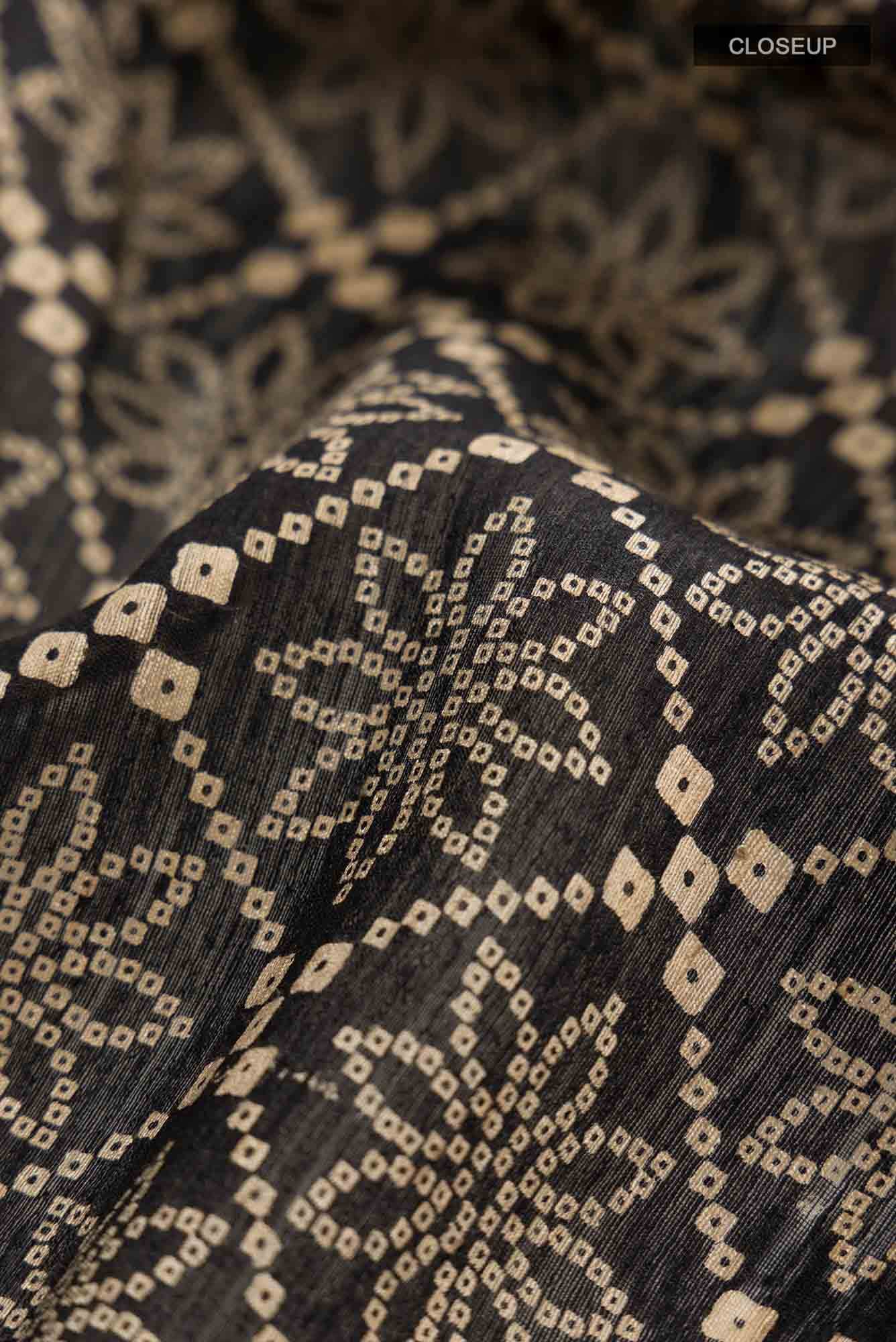 Black Bhagalpuri Tussar Silk Saree