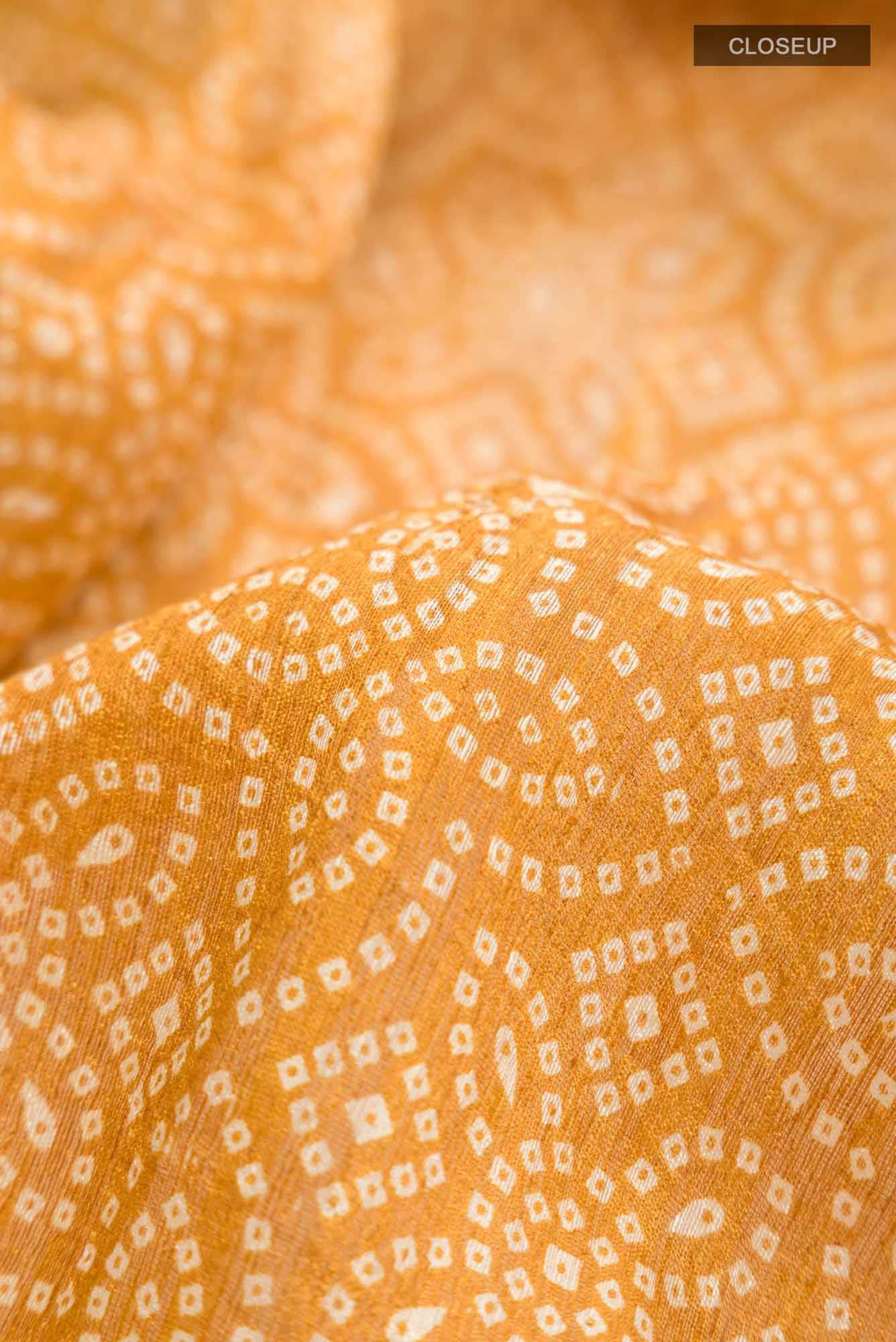 Yellow Bhagalpuri Tussar Silk Saree