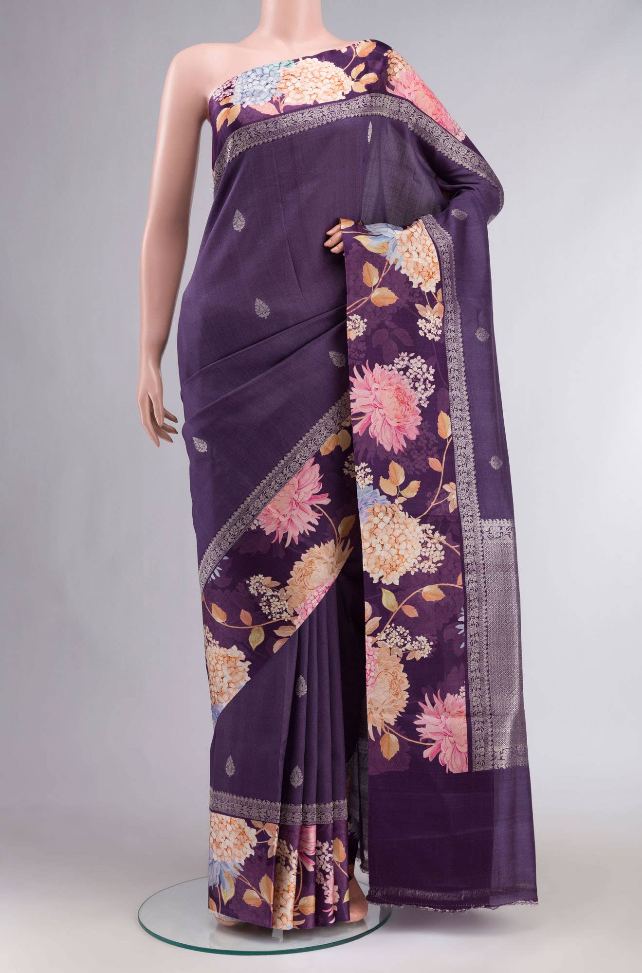 Purple Bhagalpuri Tussar Silk Saree