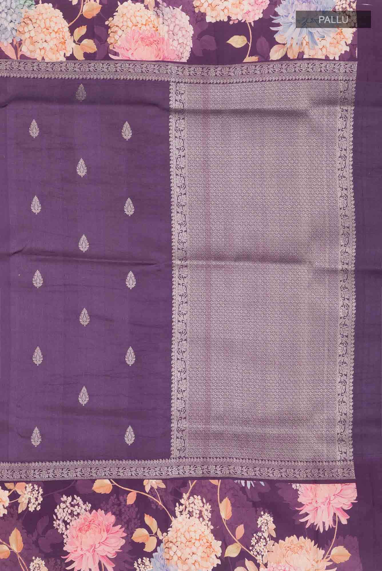 Purple Bhagalpuri Tussar Silk Saree