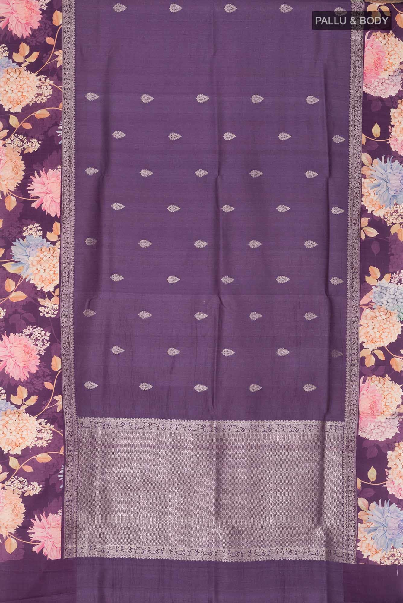 Purple Bhagalpuri Tussar Silk Saree