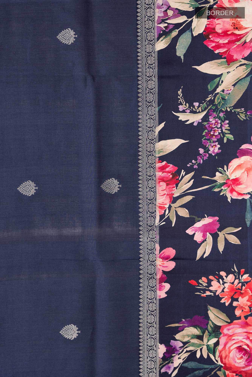 Blue Bhagalpuri Tussar Silk Saree