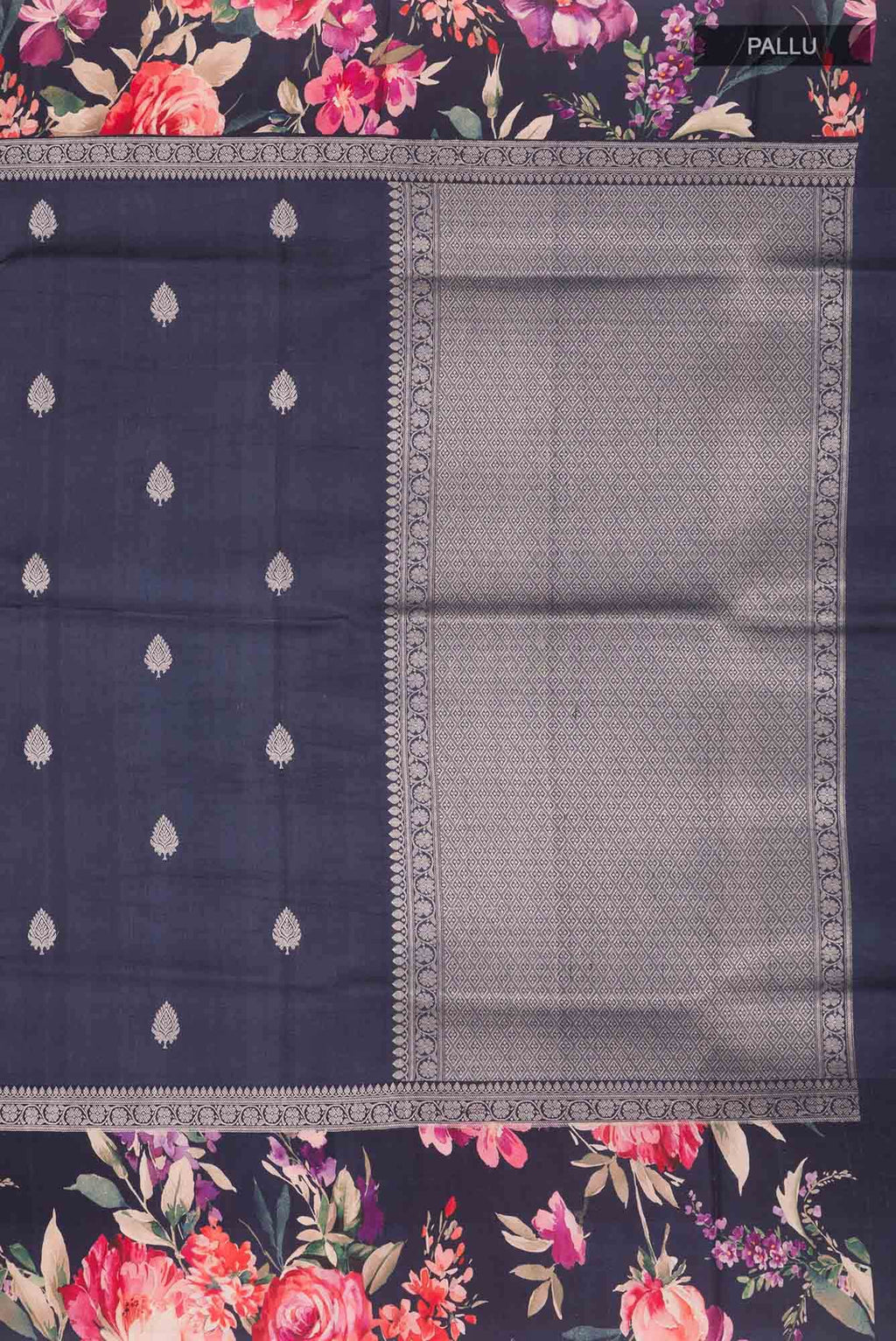 Blue Bhagalpuri Tussar Silk Saree