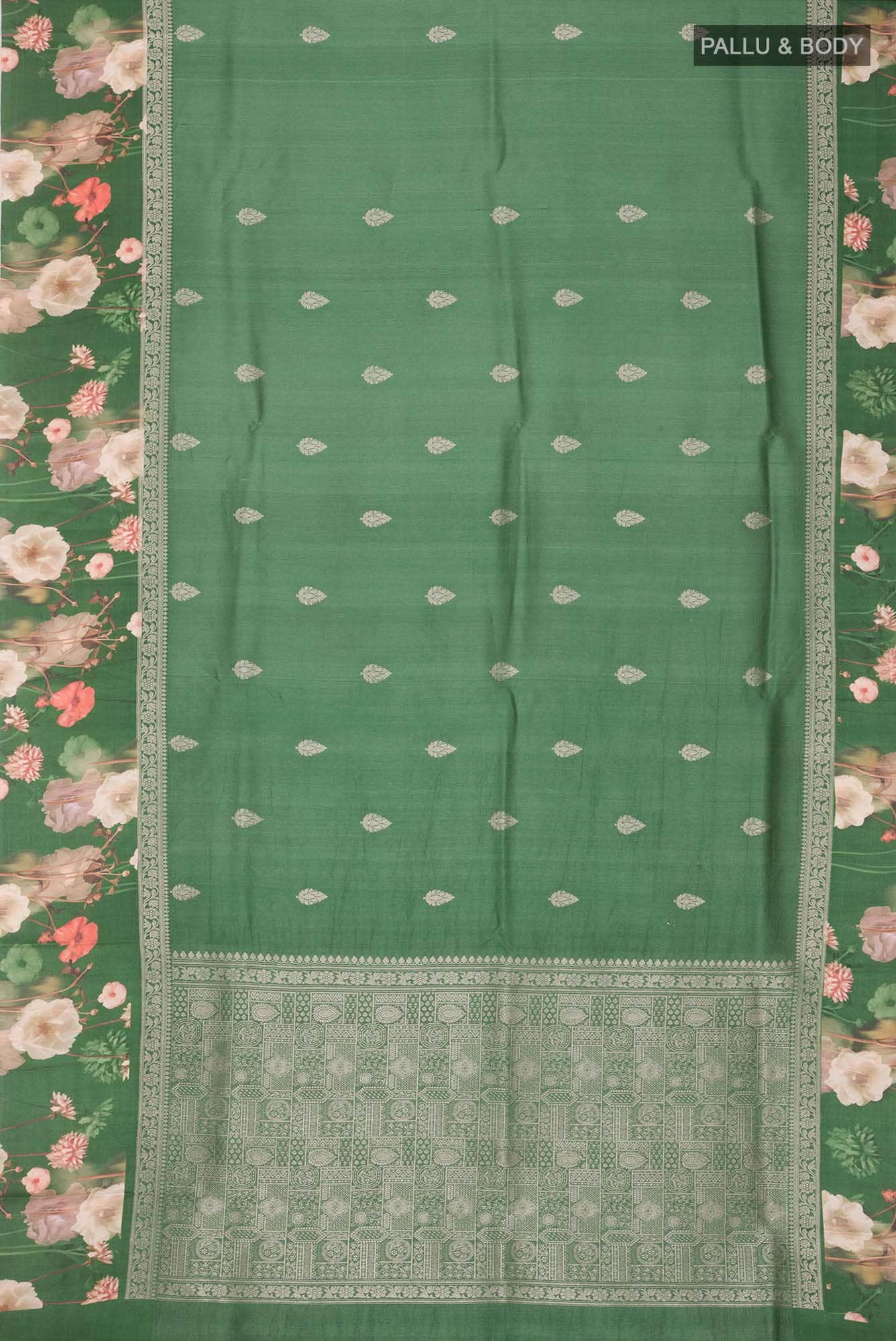 Green Bhagalpuri Tussar Silk Saree