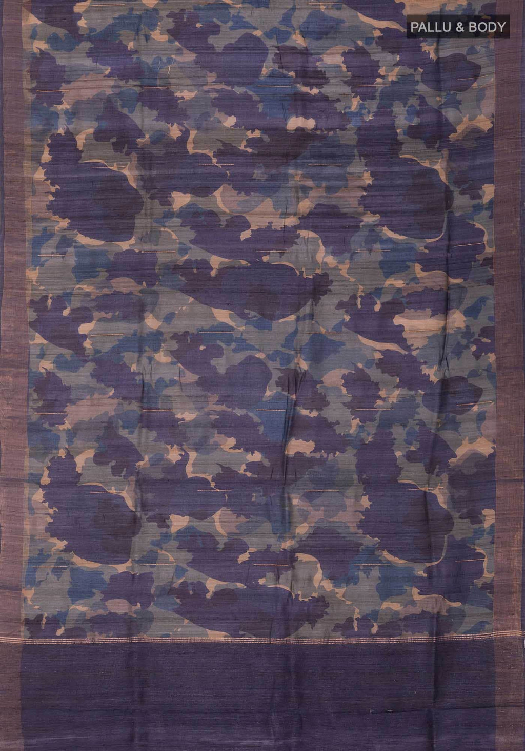 Blue Bhagalpuri Tussar Silk Saree