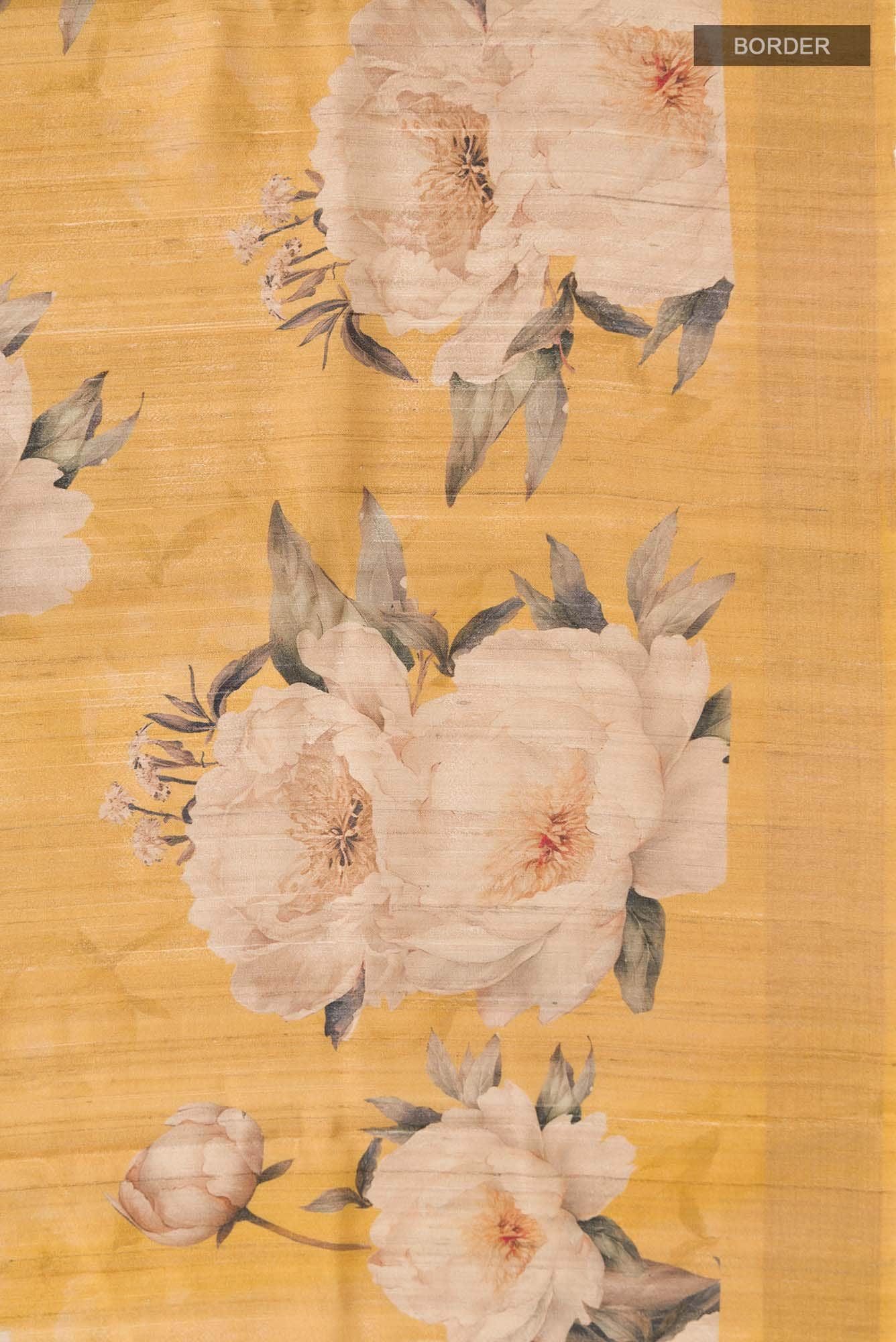 Yellow Bhagalpuri Tussar Silk Saree