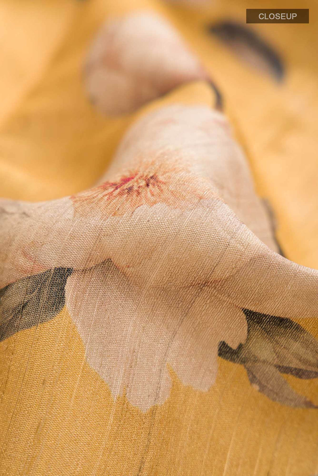 Yellow Bhagalpuri Tussar Silk Saree