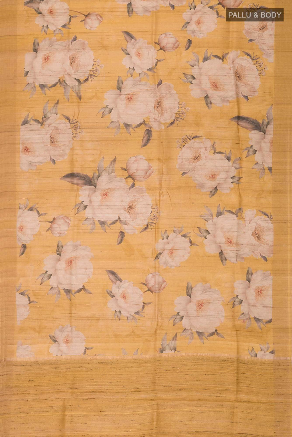 Yellow Bhagalpuri Tussar Silk Saree
