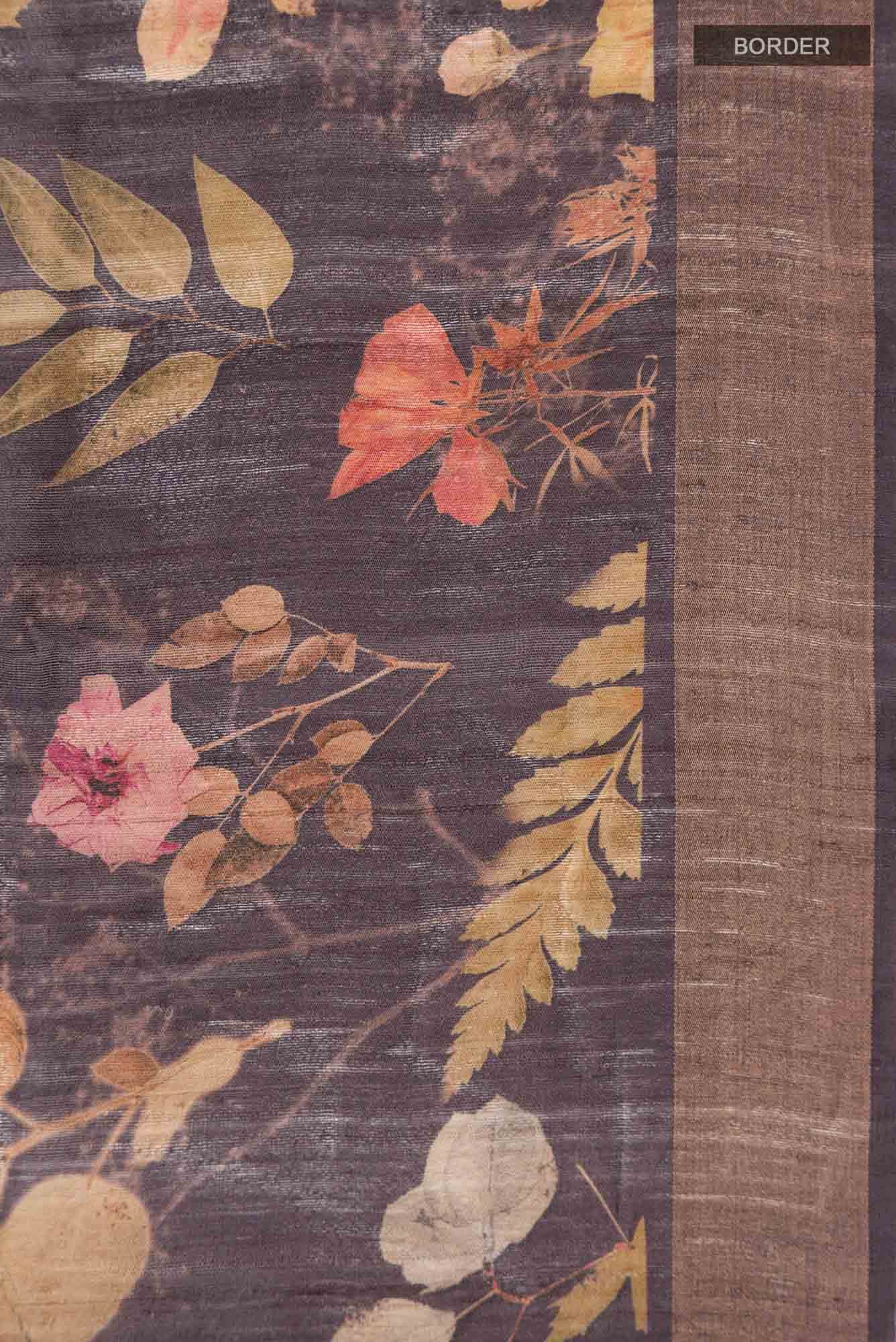 Purple Bhagalpuri Tussar Silk Saree
