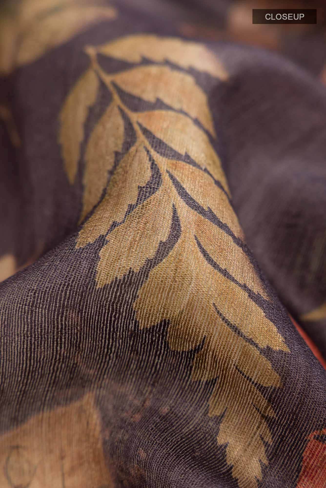 Purple Bhagalpuri Tussar Silk Saree