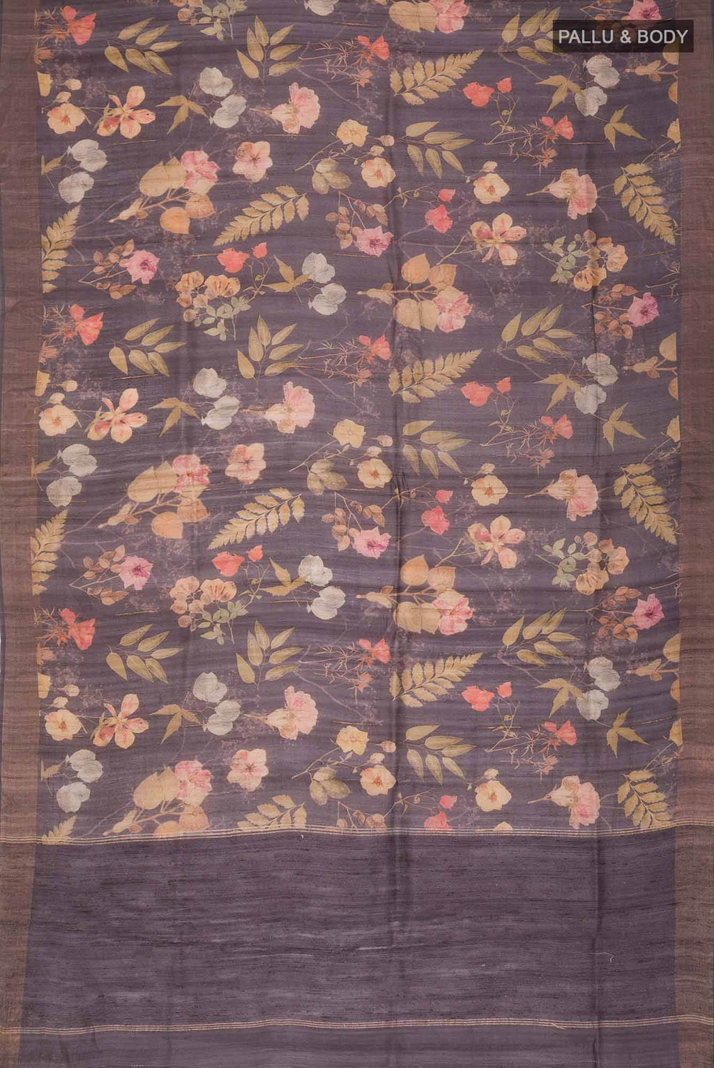 Purple Bhagalpuri Tussar Silk Saree