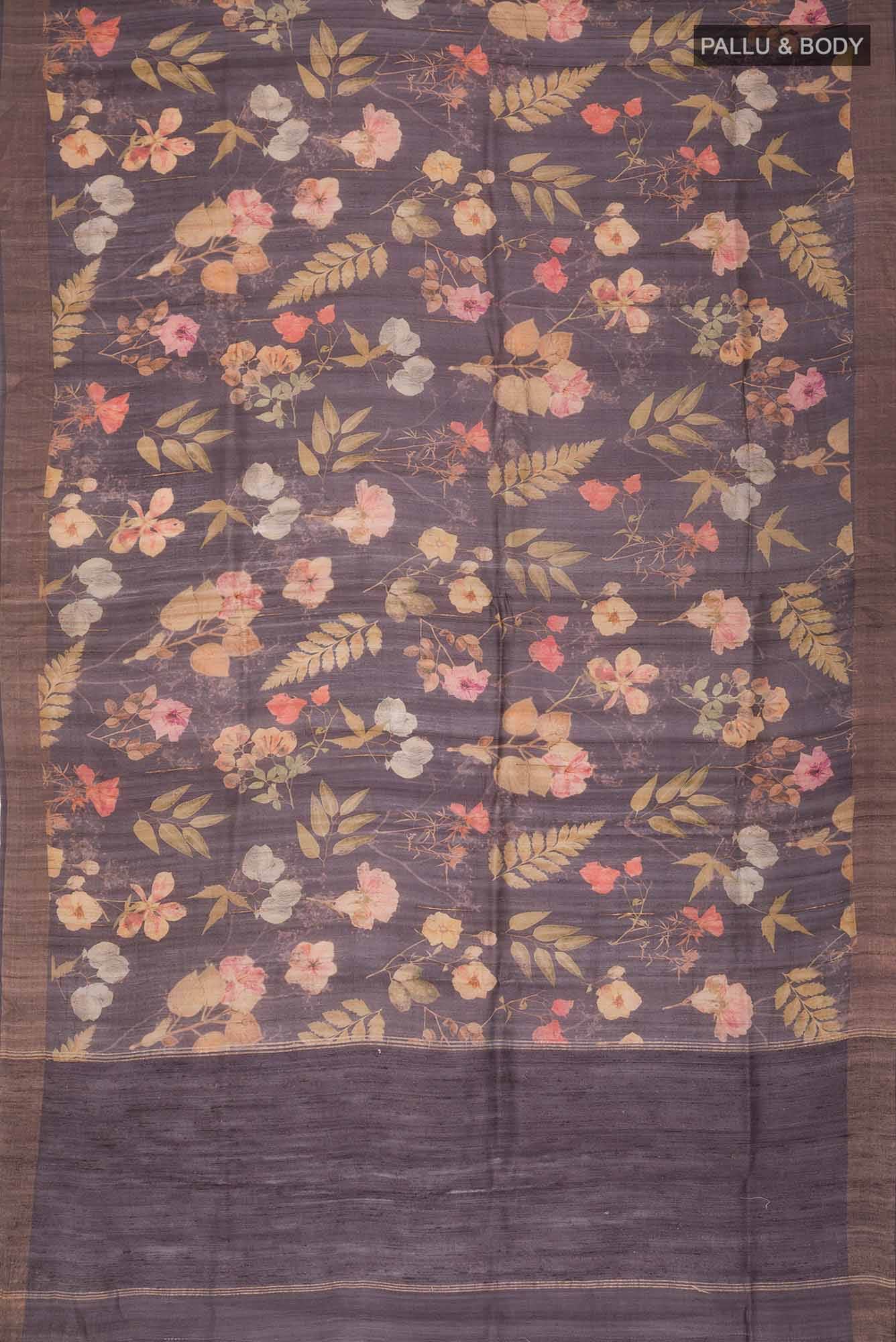 Purple Bhagalpuri Tussar Silk Saree