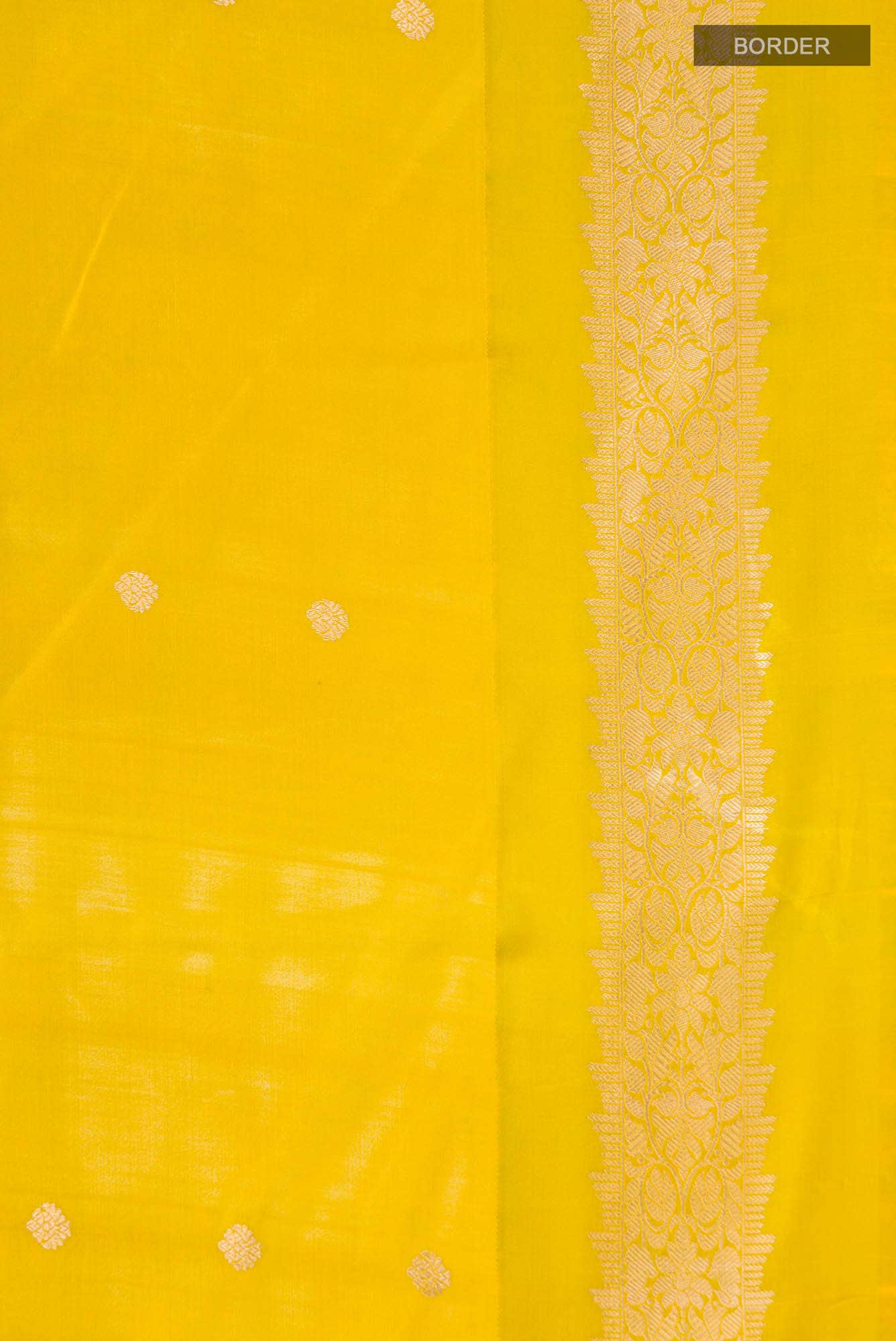 Yellow Banarasi Katan Silk Saree