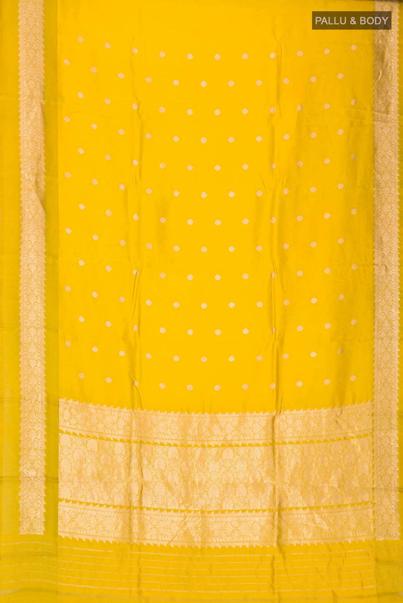 Yellow Banarasi Katan Silk Saree