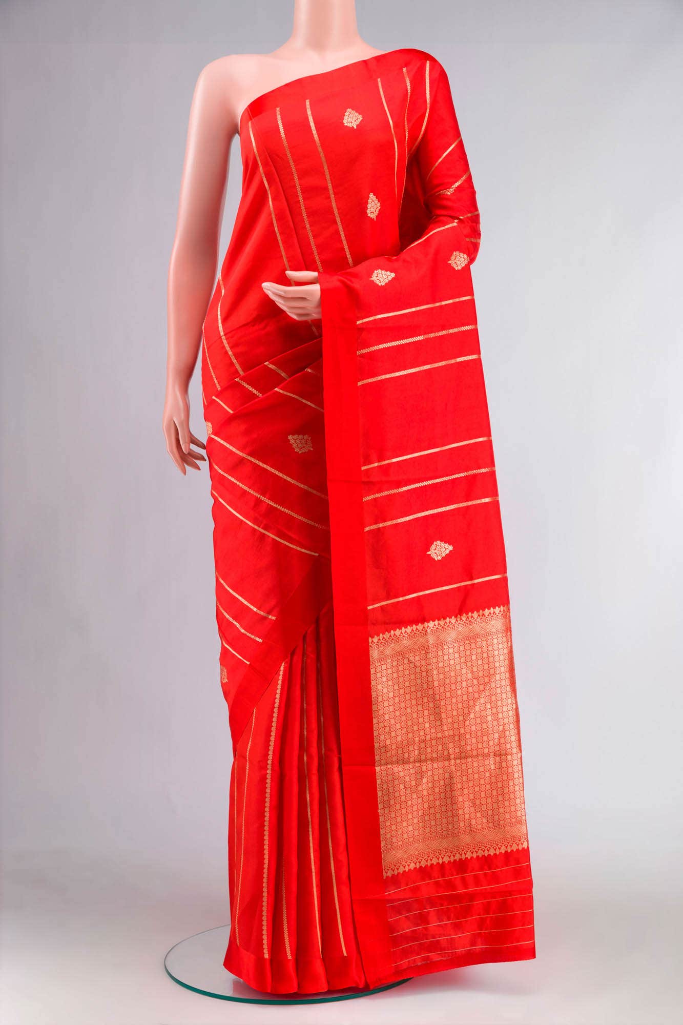 Red Banarasi Katan Silk Saree