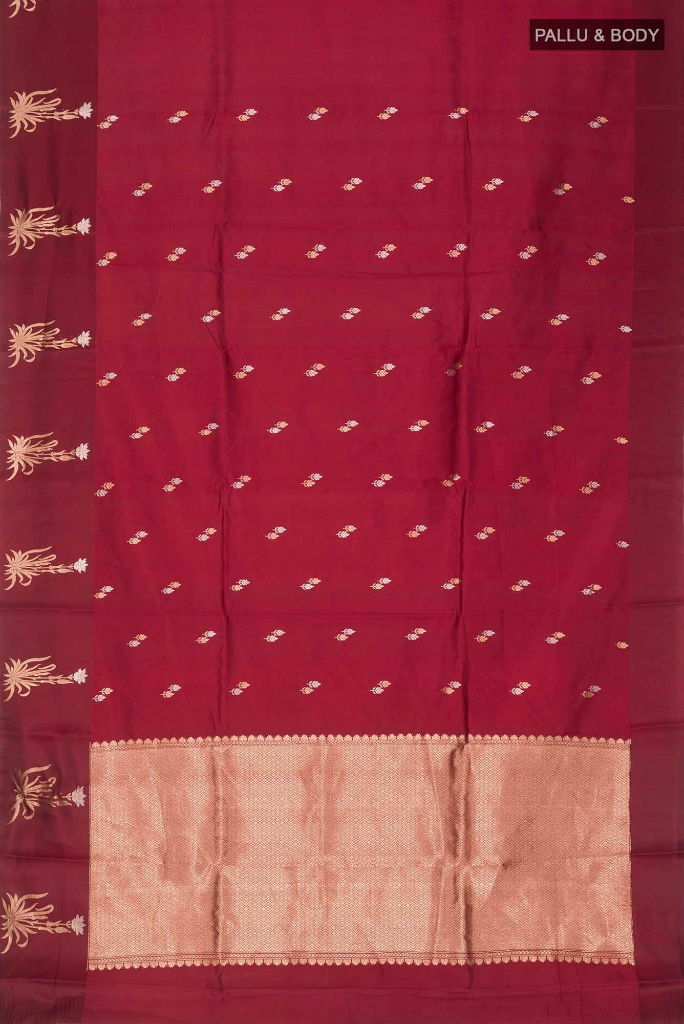 Maroon Banarasi Katan Silk Saree
