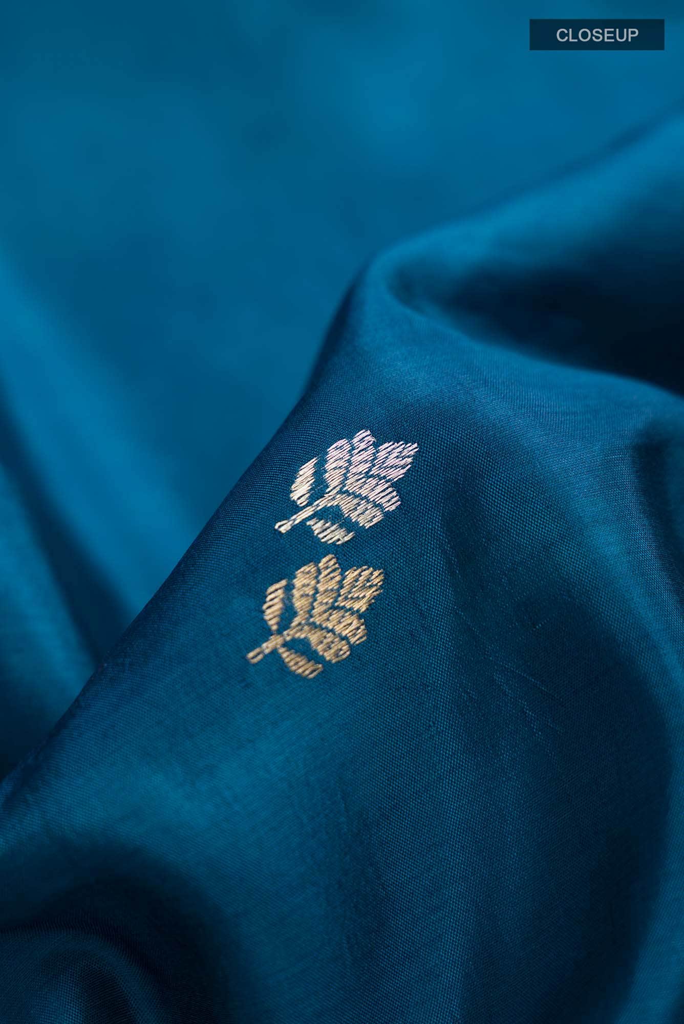 Blue Banarasi Katan Silk Saree