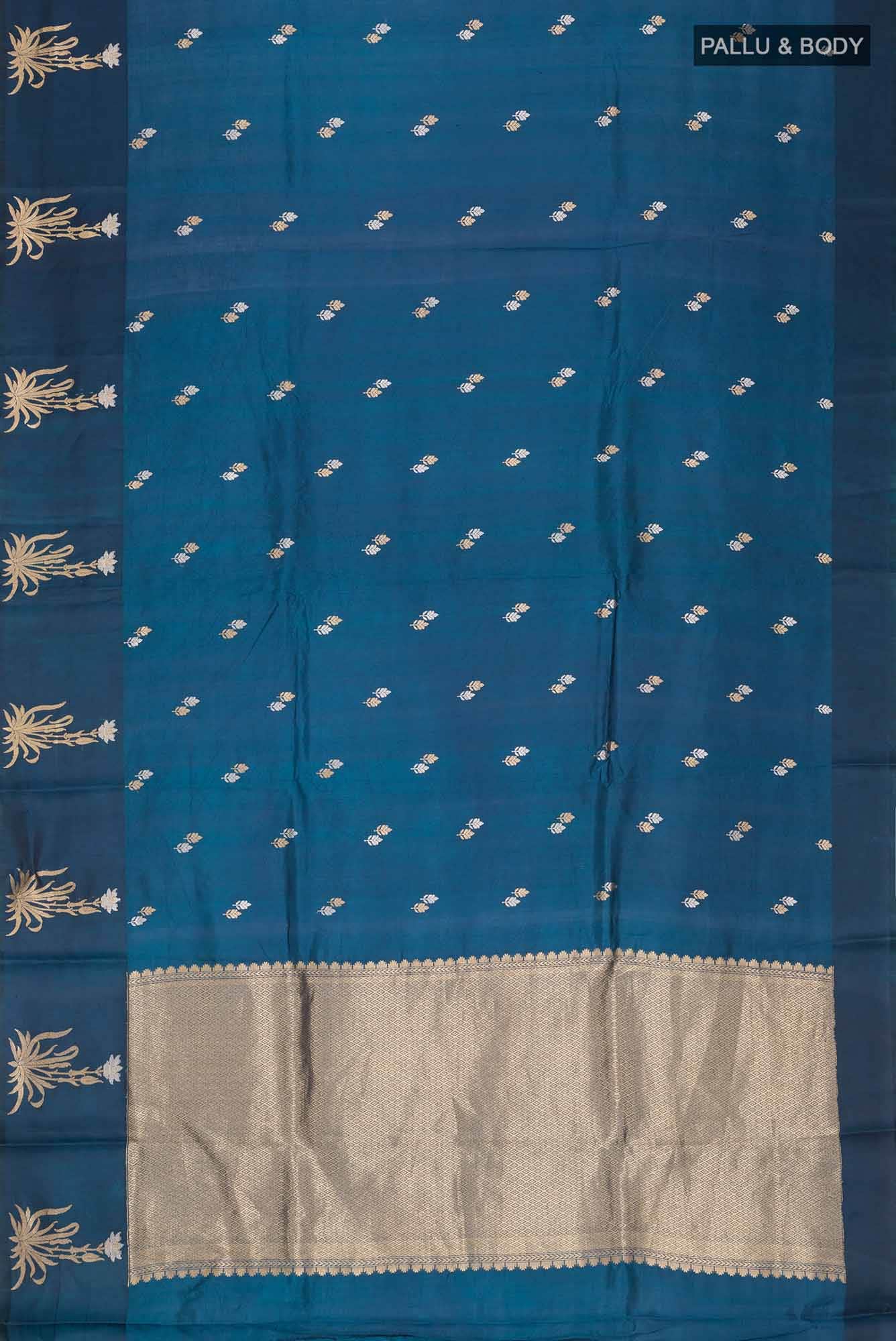 Blue Banarasi Katan Silk Saree