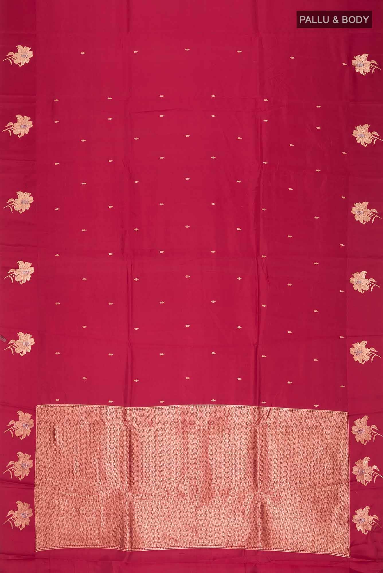 Red Banarasi Katan Silk Saree