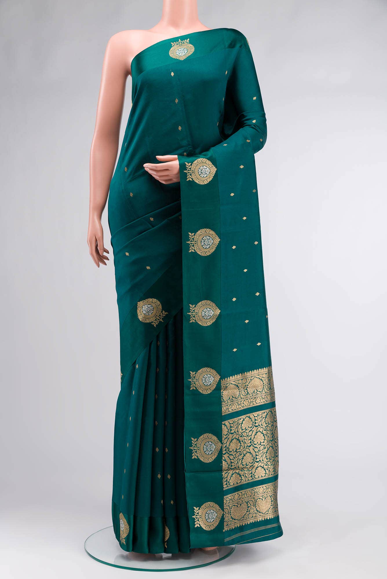 Green Banarasi Katan Silk Saree