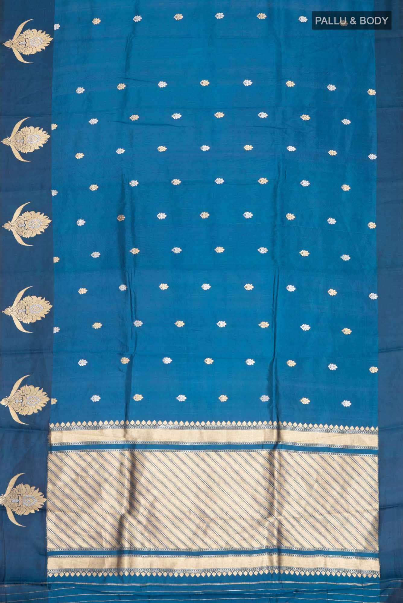 Blue Banarasi Katan Silk Saree