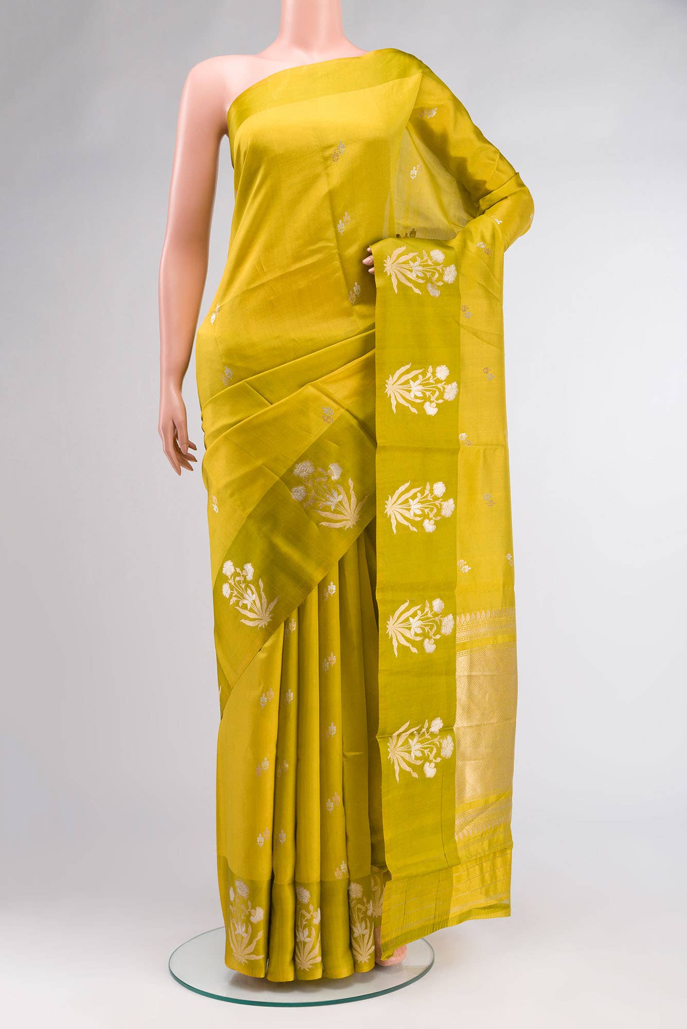 Green Banarasi Katan Silk Saree