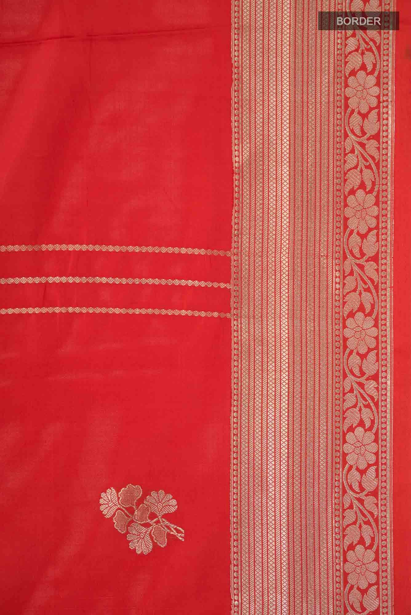 Red Banarasi Katan Silk Saree