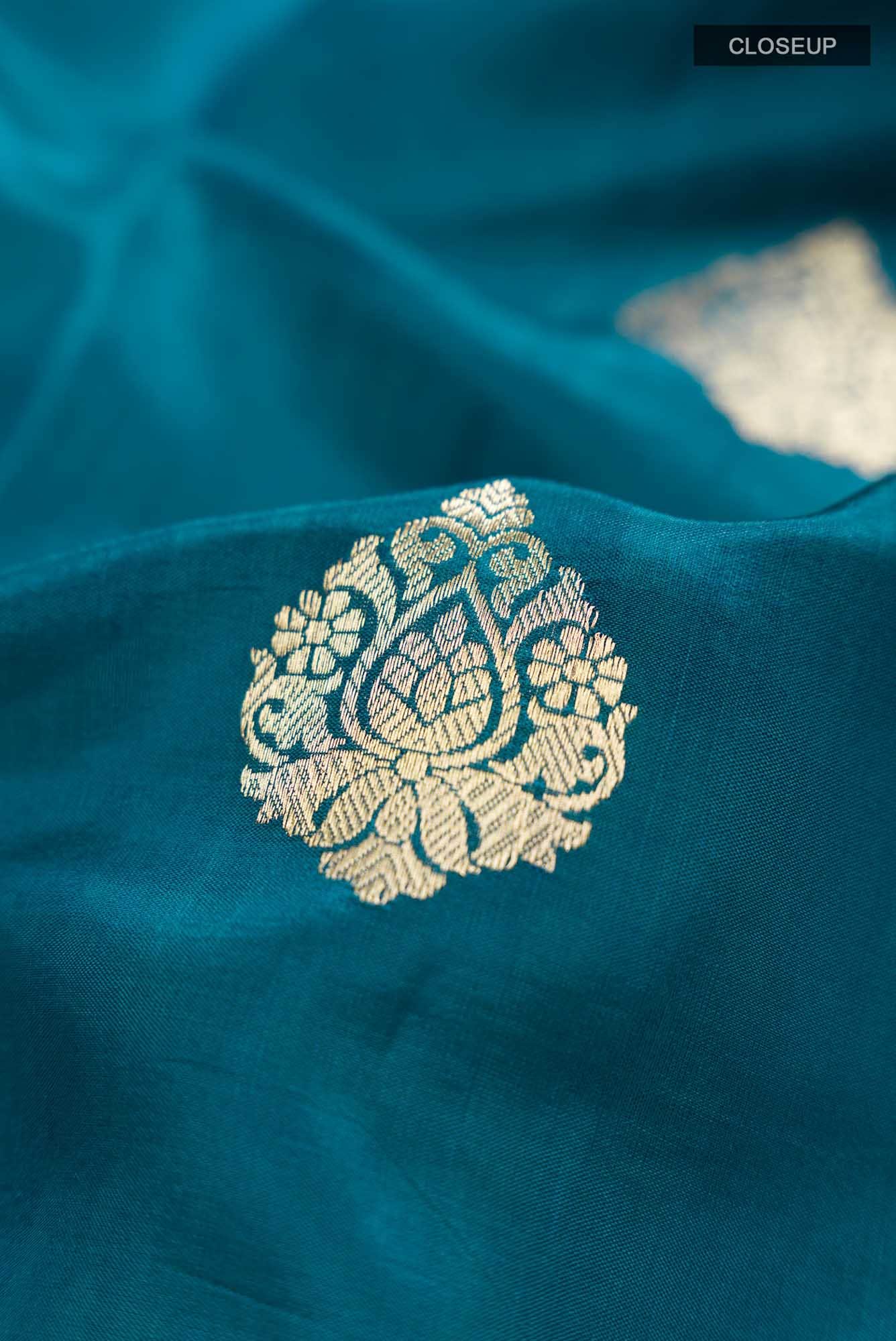 Blue Banarasi Katan Silk Saree