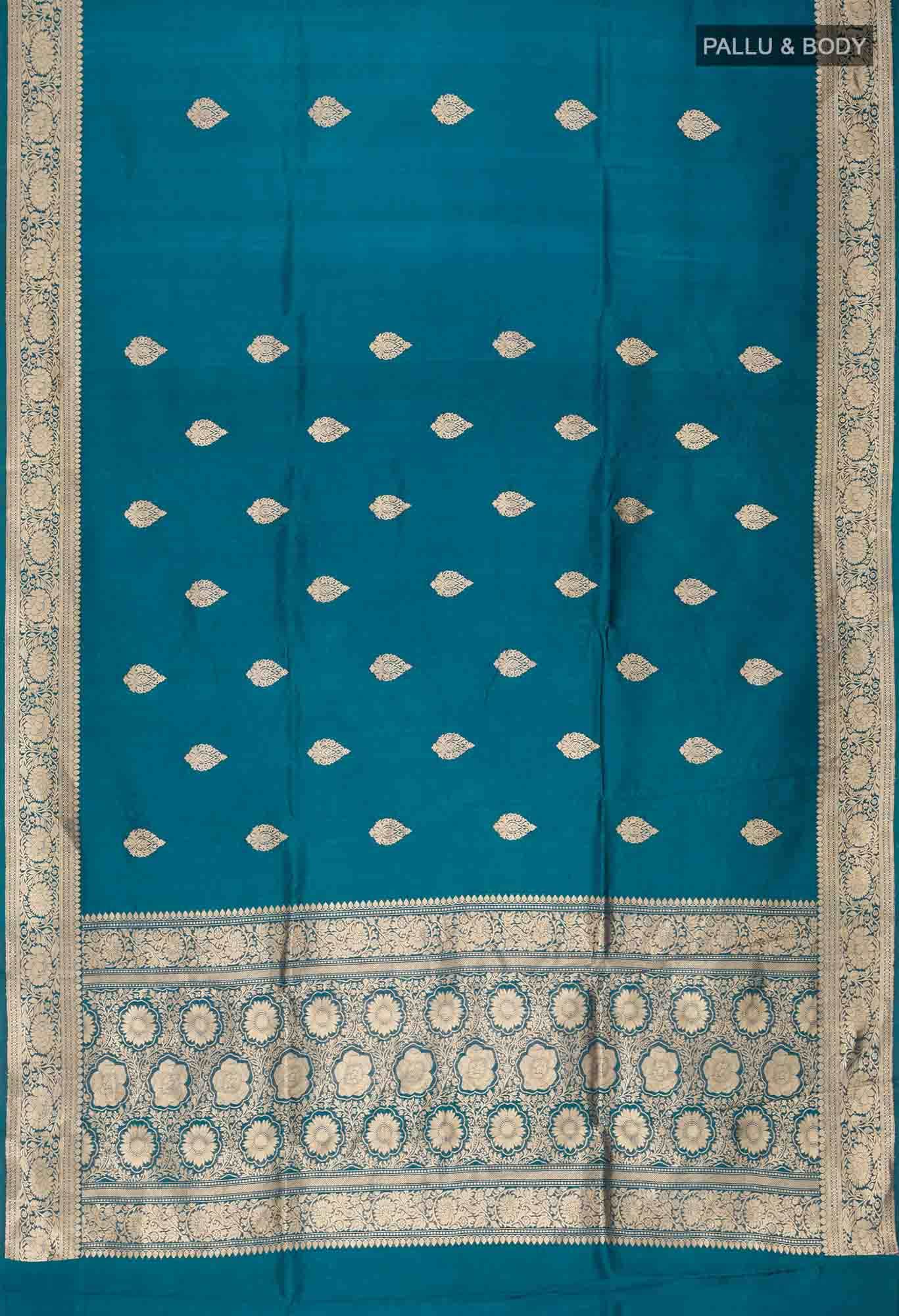 Blue Banarasi Katan Silk Saree