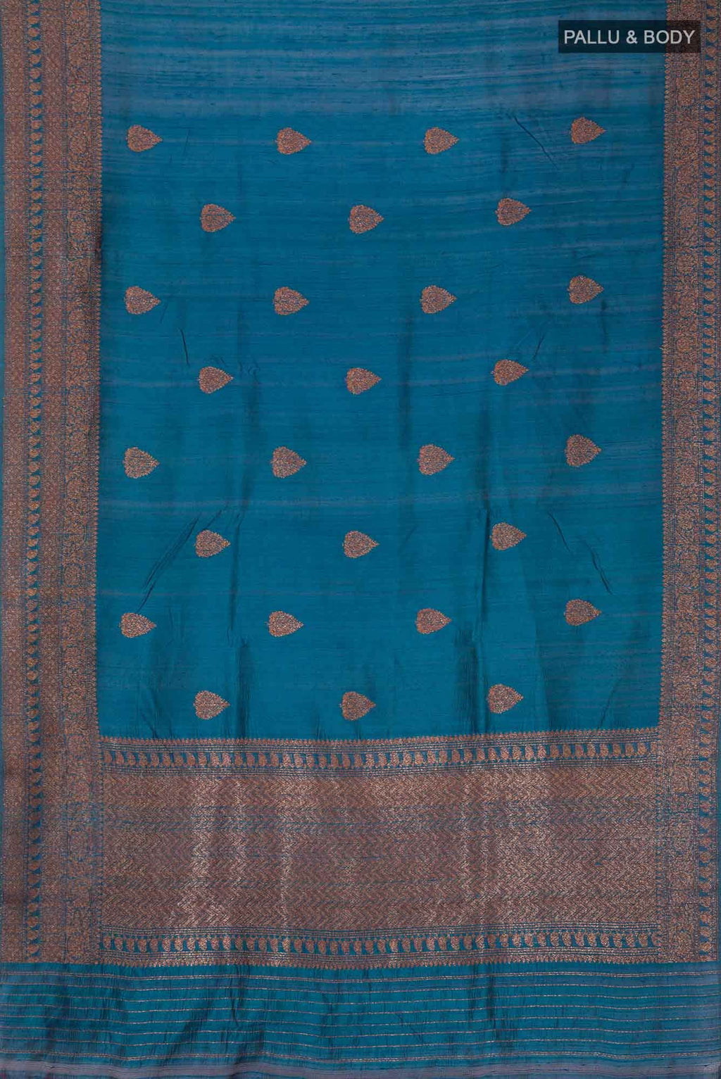Blue Banarasi Tussar Silk Saree