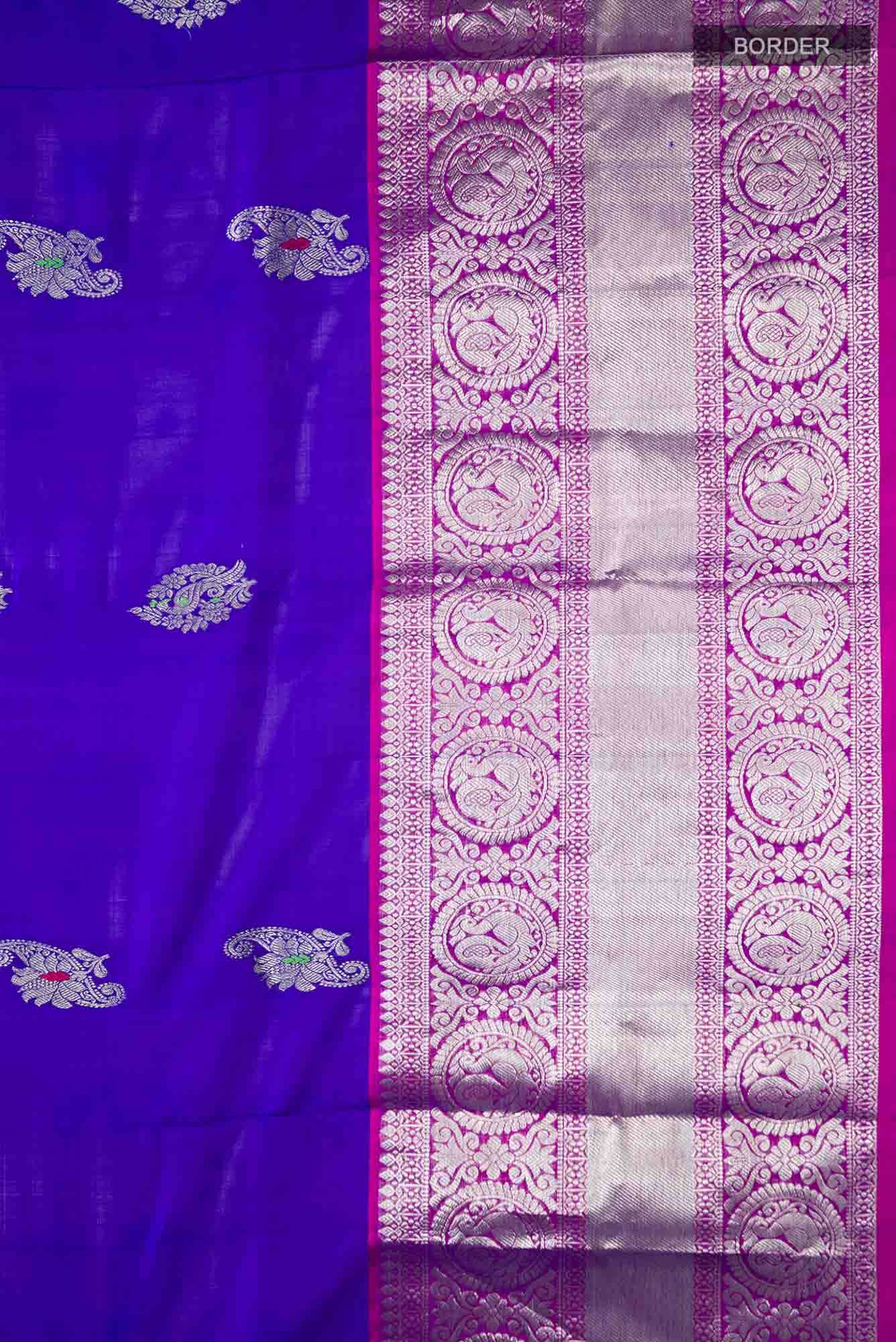 Blue Dual Tone Venkatagiri Silk Saree